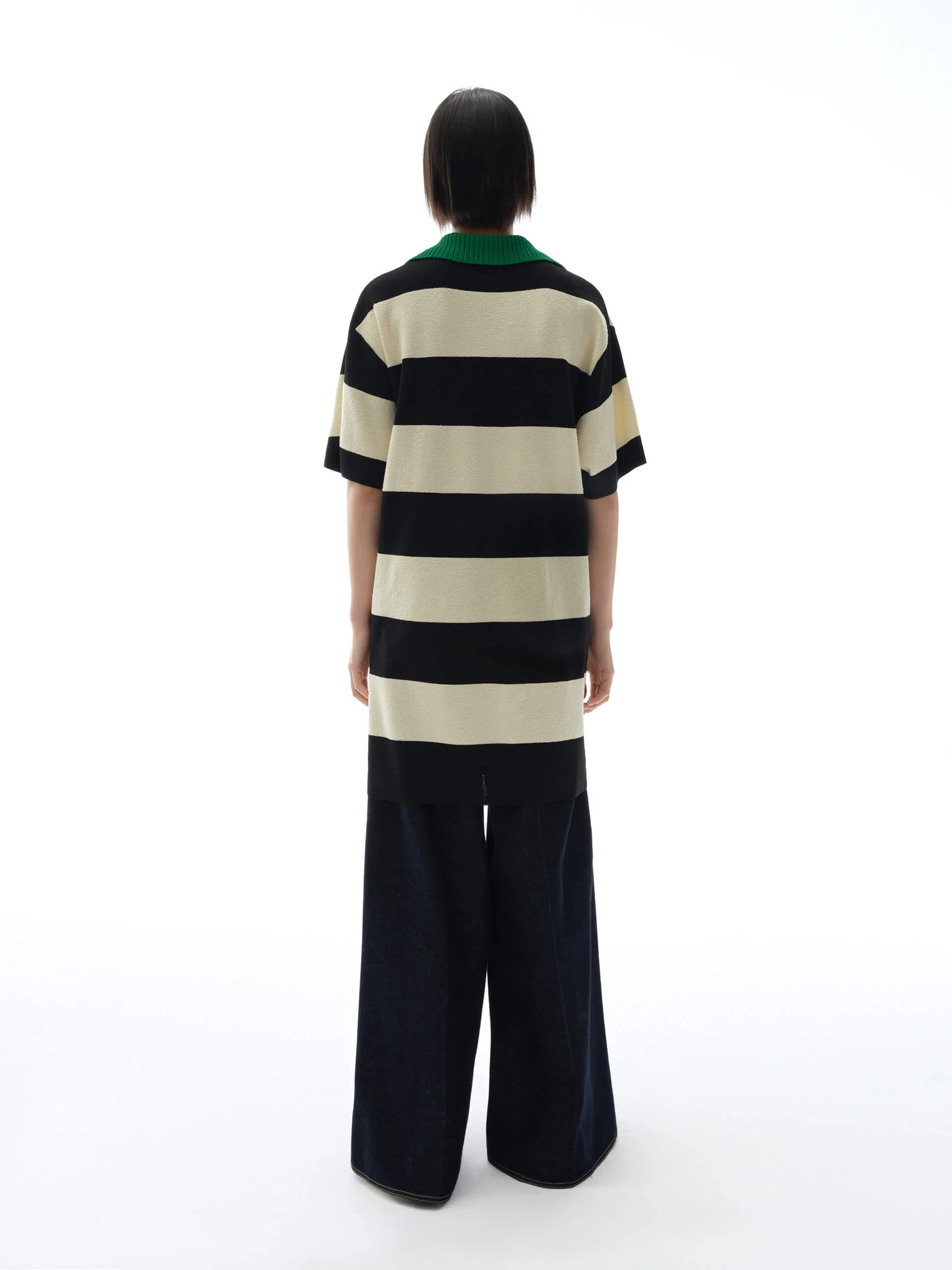 Contrast Collar Striped Dress - Image 6