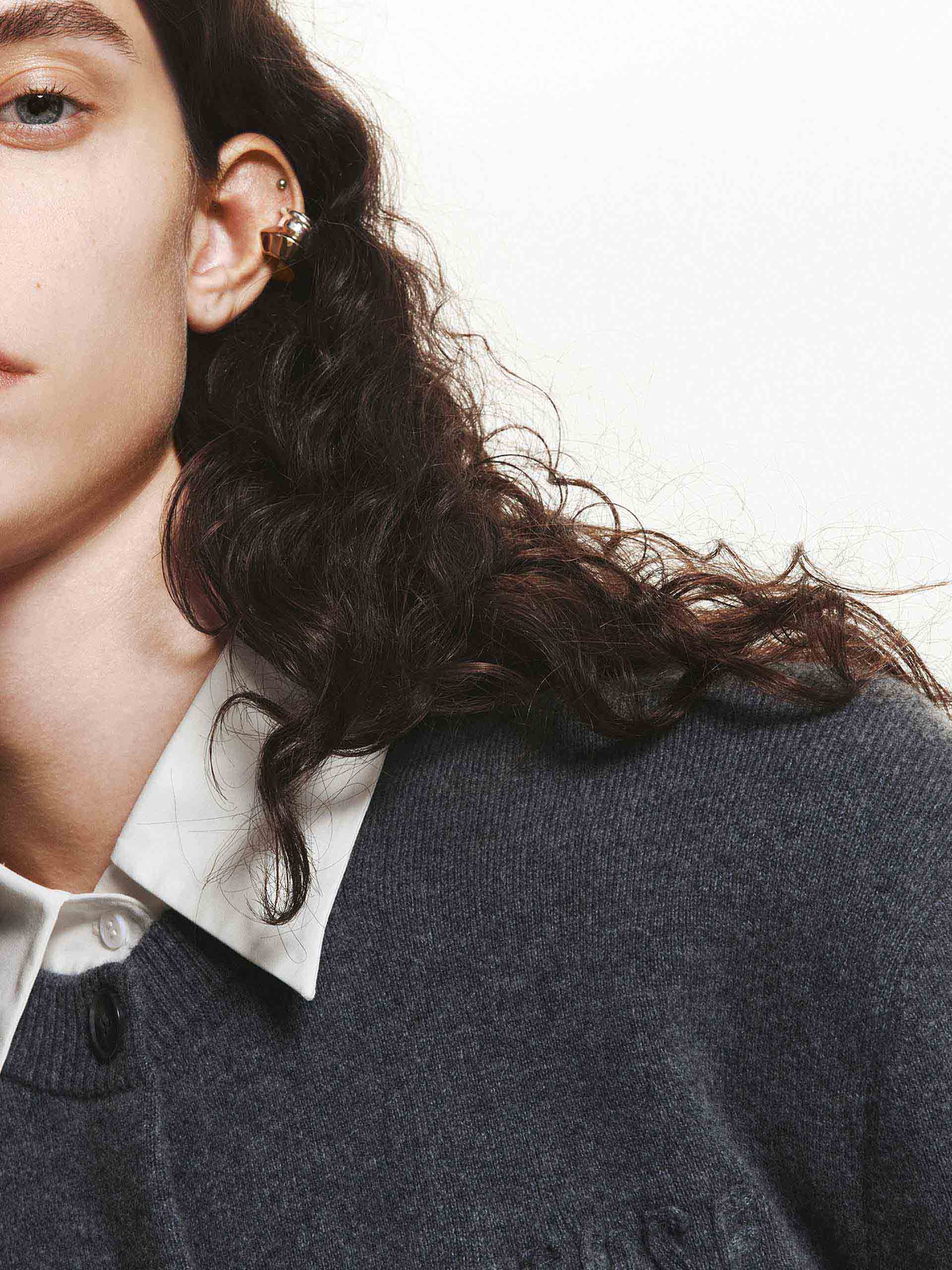 Contrast Collar Wool Cardigan - Image 8