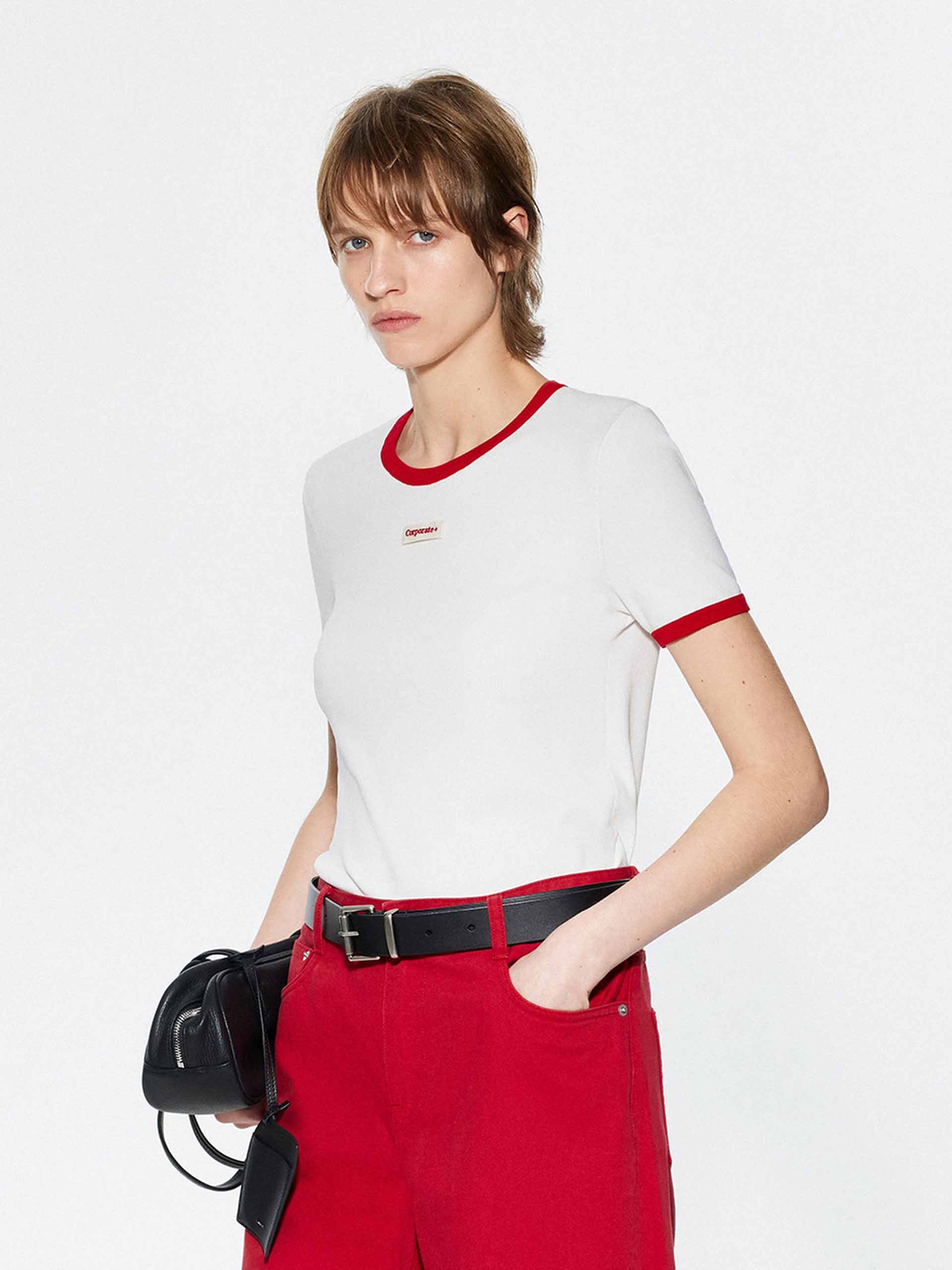 Contrast Color Round Neck Top - Image 10