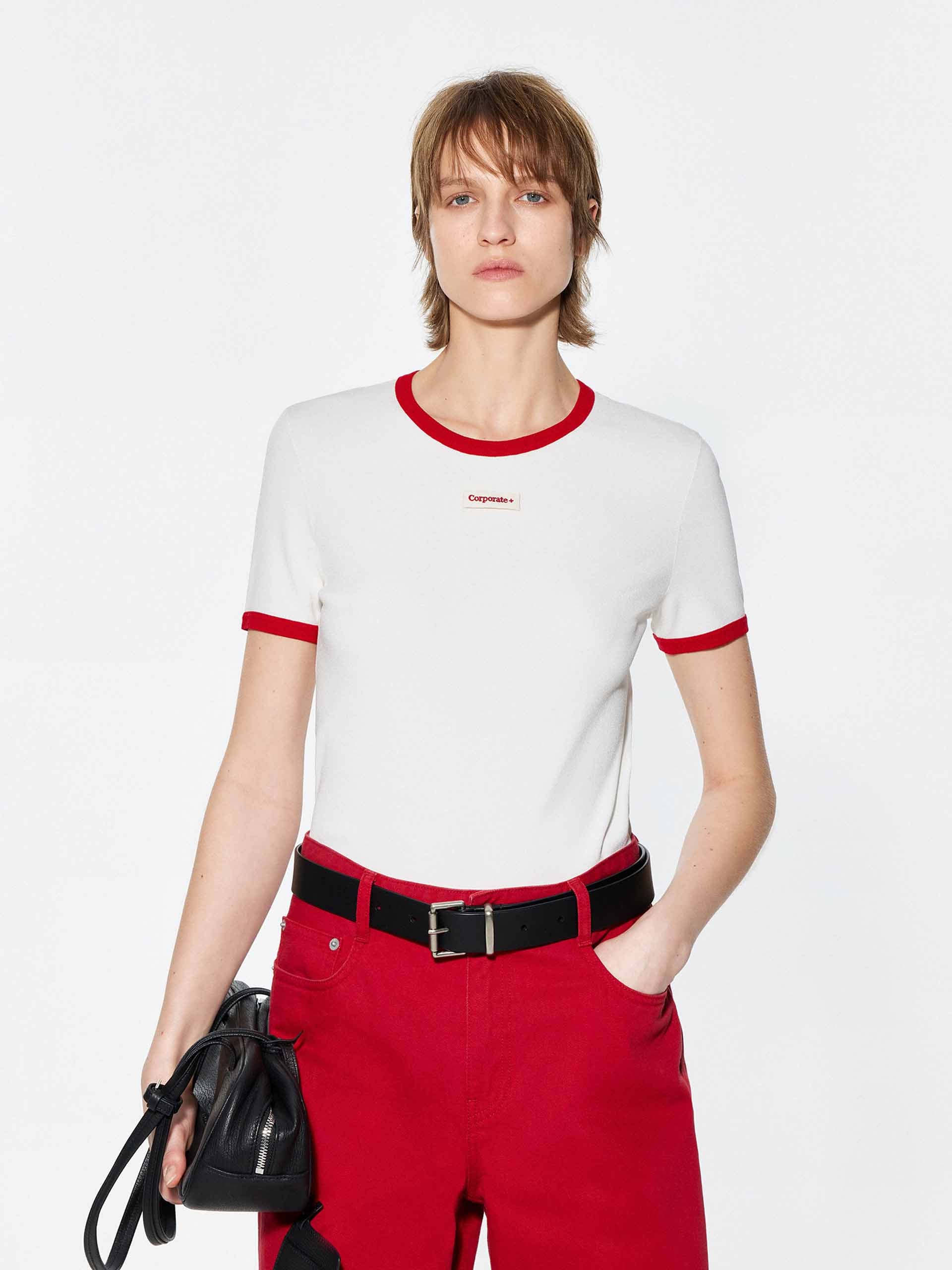 Contrast Color Round Neck Top - Image 8