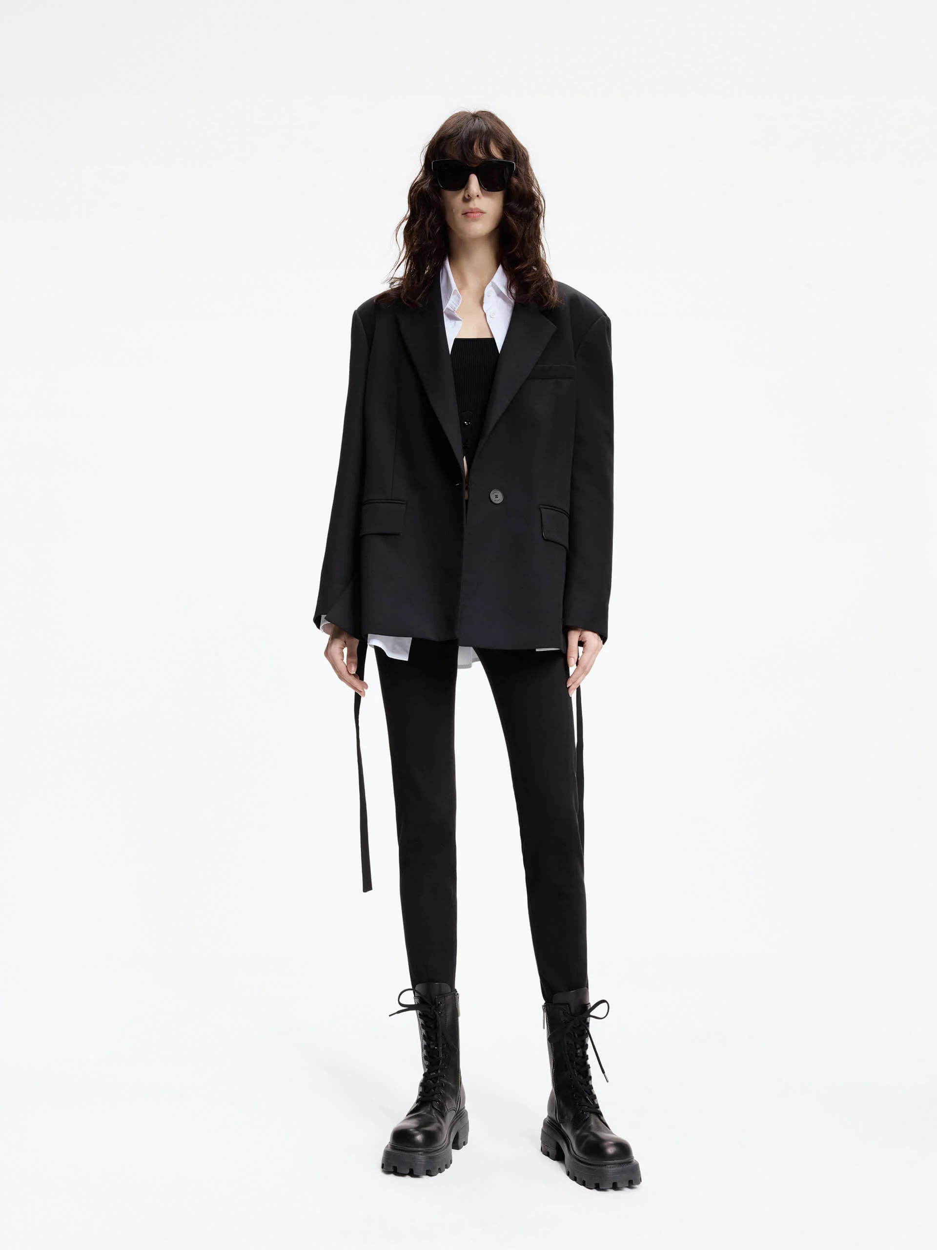 Contrast Cuffs Tailored Blazer - Image 2