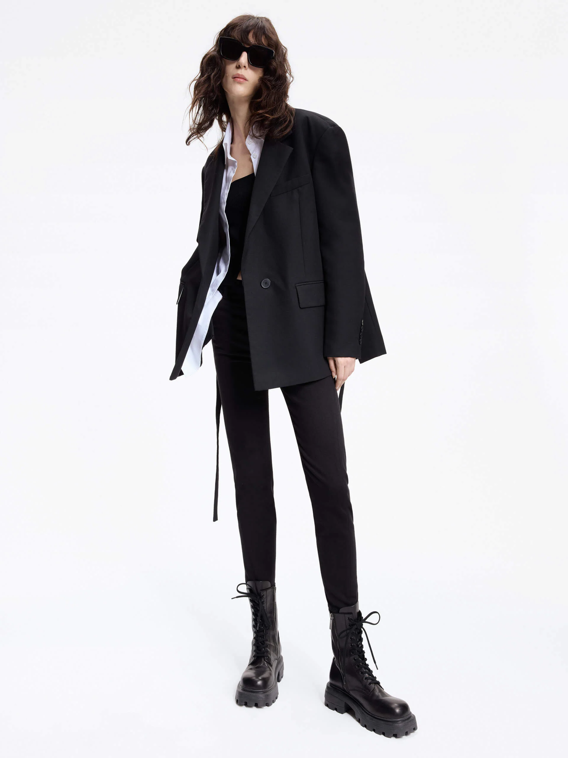 Contrast Cuffs Tailored Blazer - Image 6