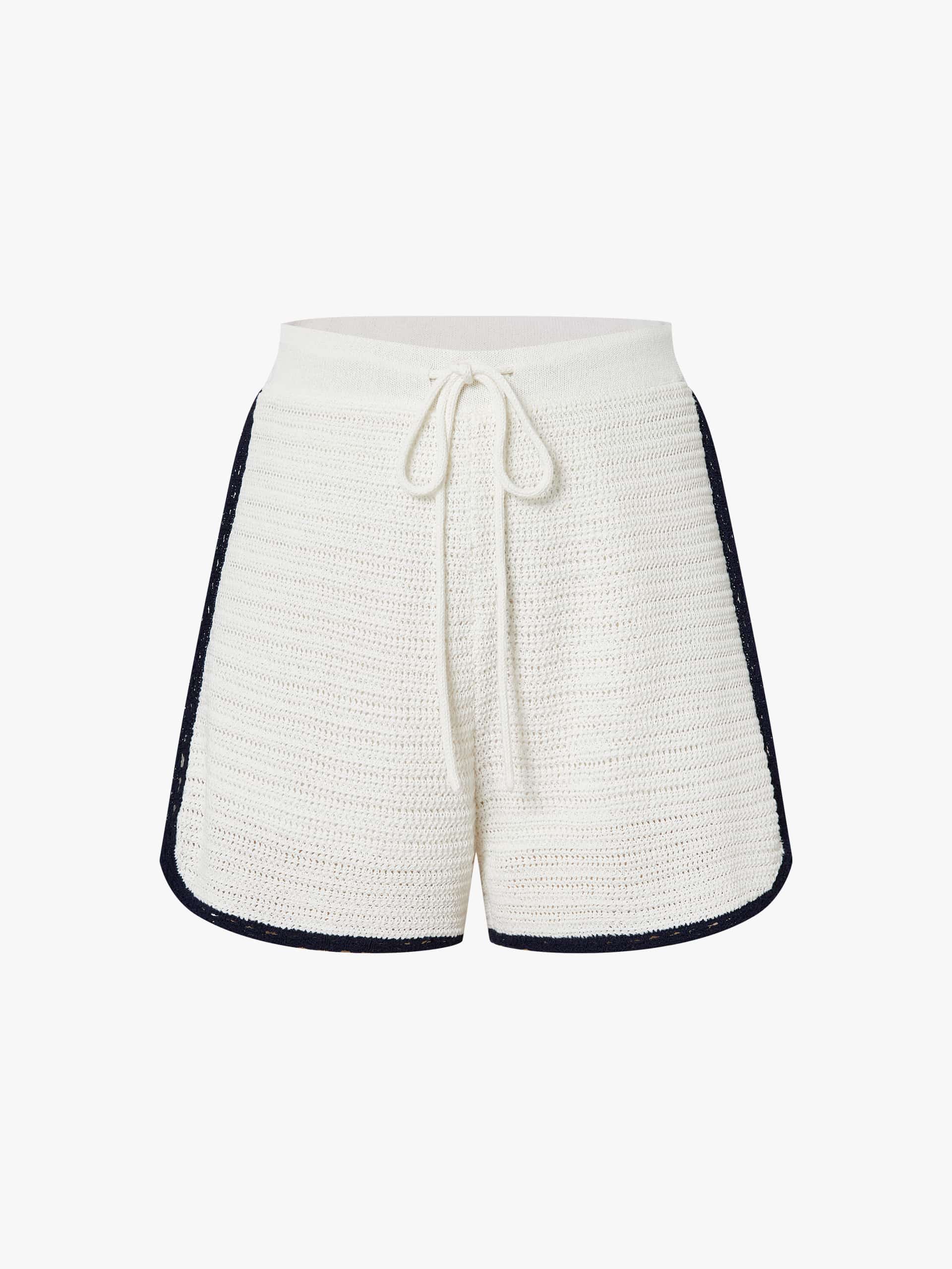 Contrast Detail Crochet Shorts - Image 5