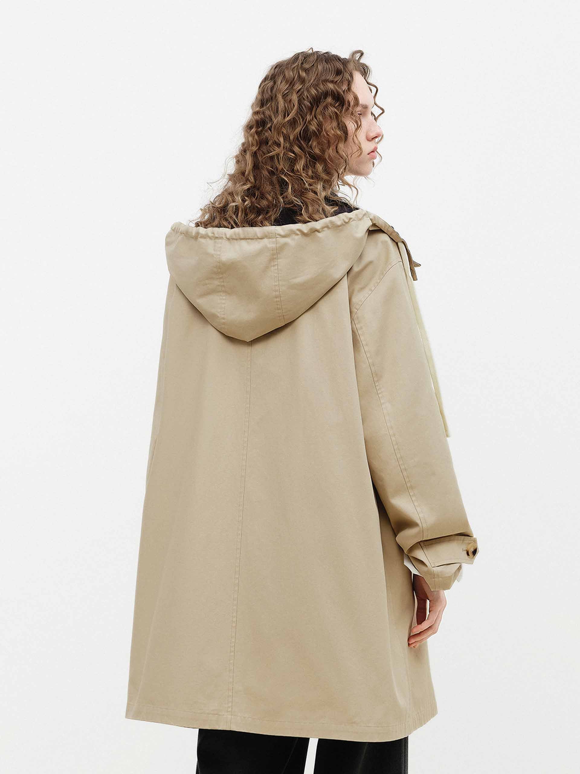 Contrast Detail Hood Trench Coat - Image 6