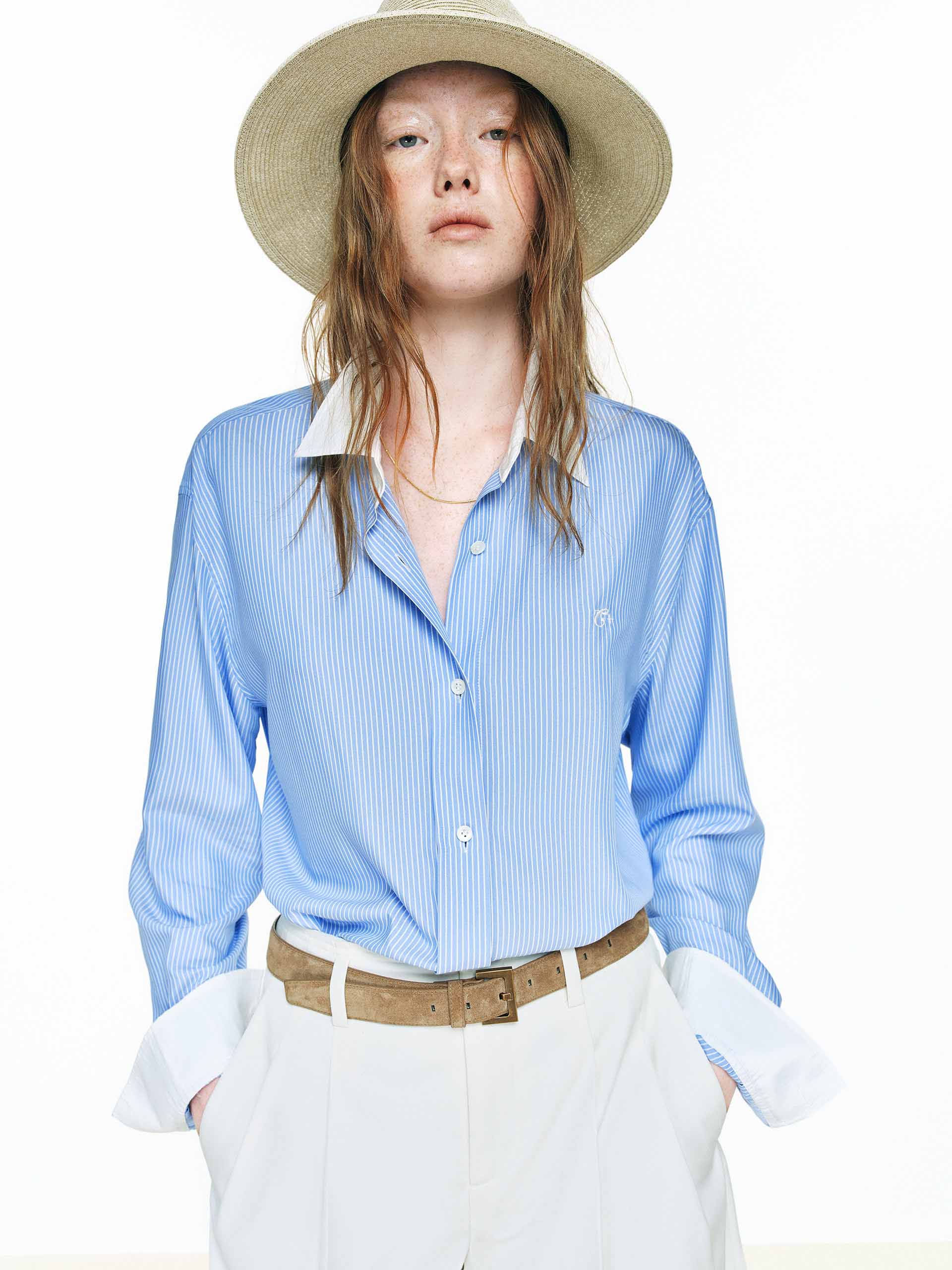 Contrast Detail Relaxed Shirt