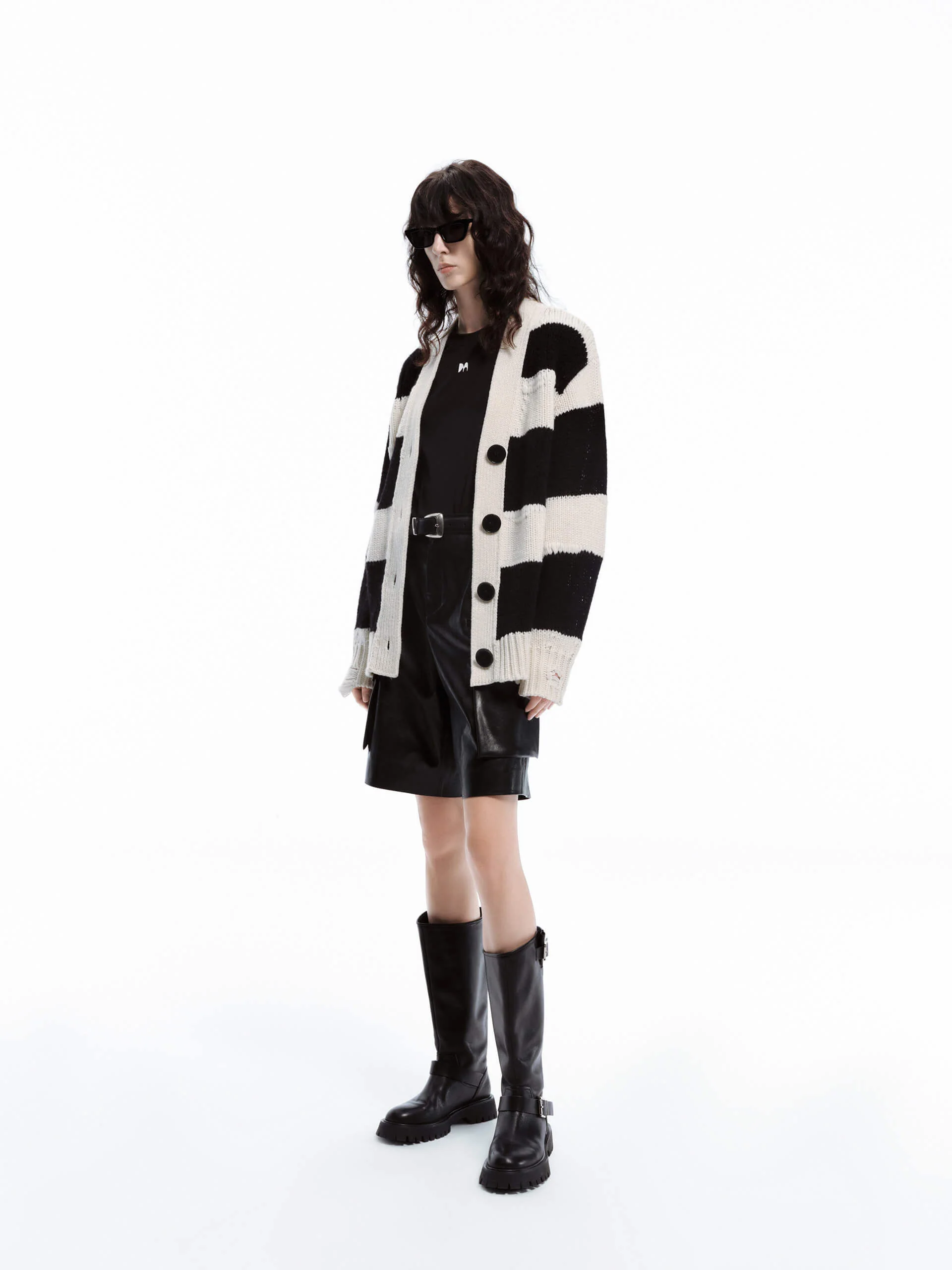 Contrast Distressed Knit Cardigan - Image 7