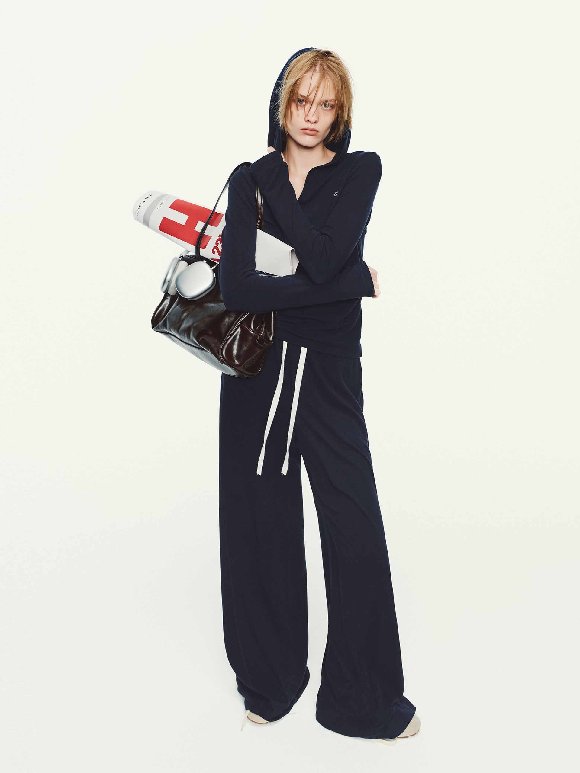 Contrast Drawstring Detail Trousers - Image 2