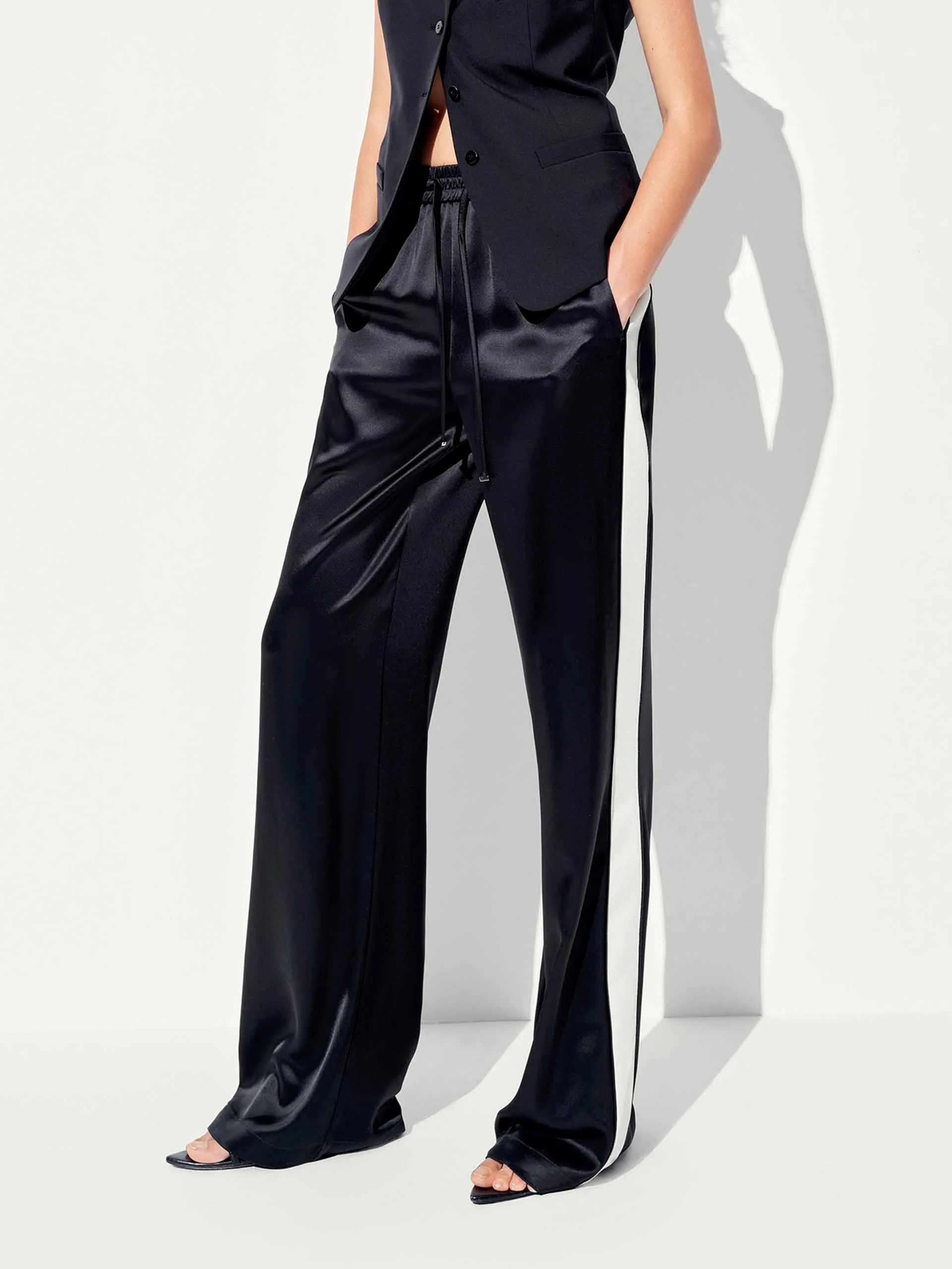 Contrast Drawstring Waist Trousers - Image 7