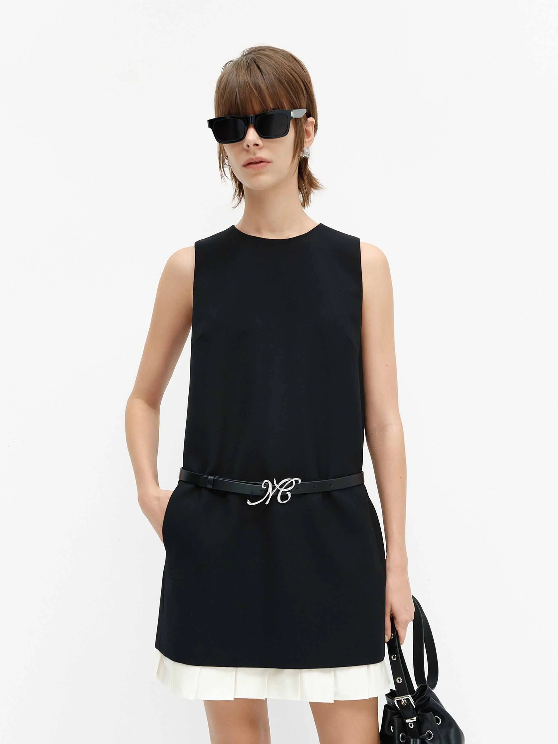 Contrast Hem Tank Dress