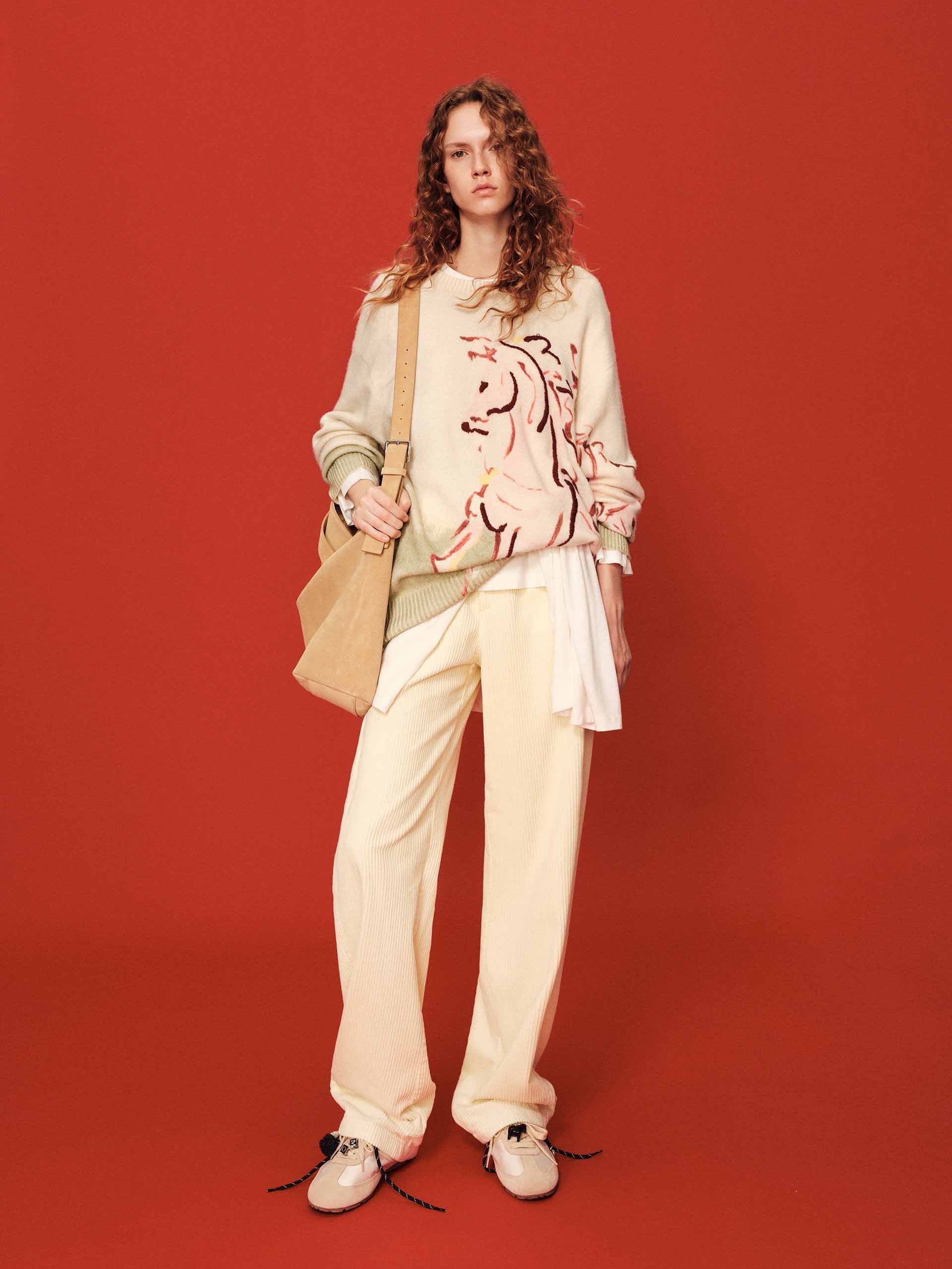 Contrast Horse Printed Sweater - Image 2