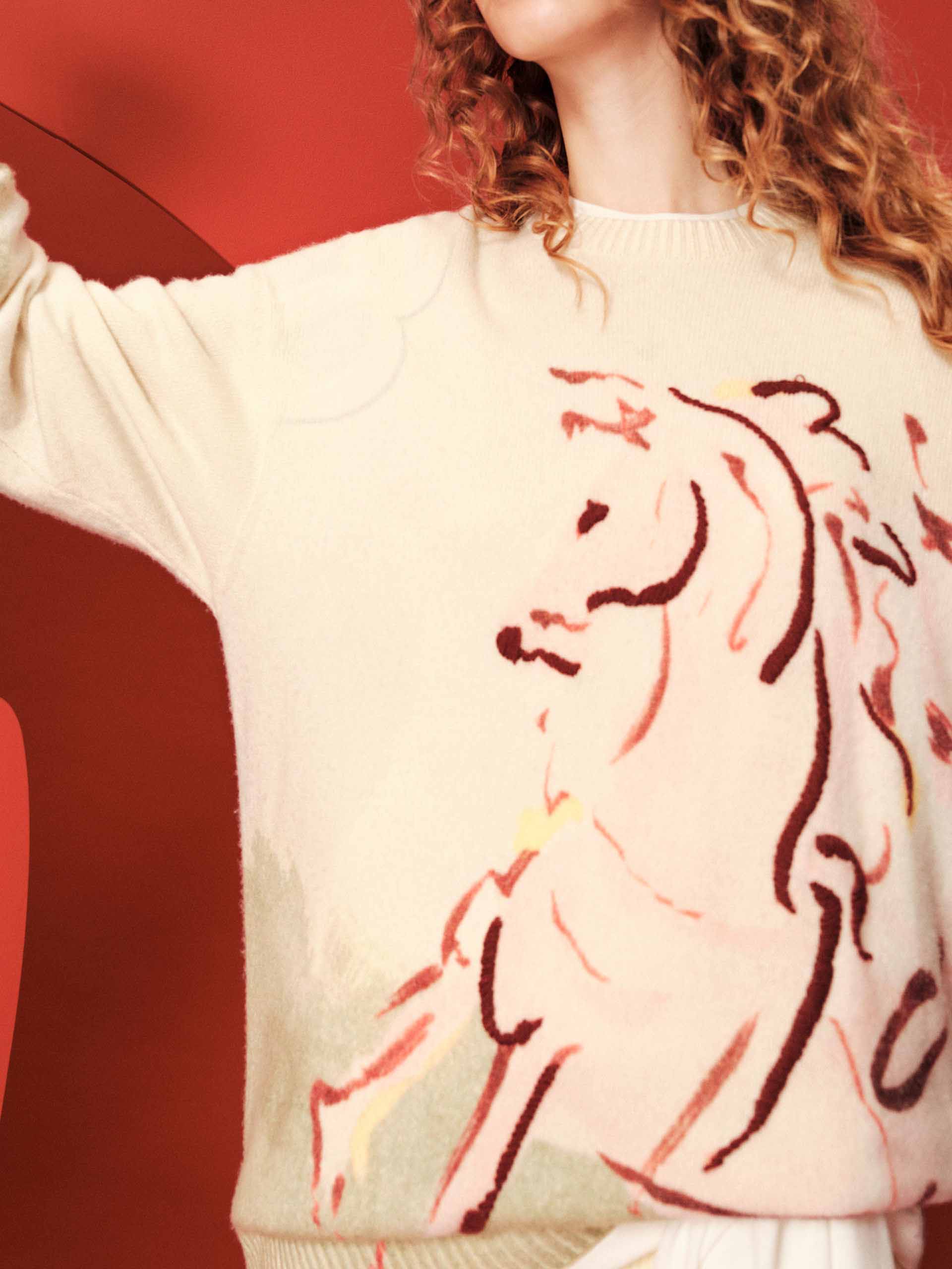 Contrast Horse Printed Sweater - Image 8