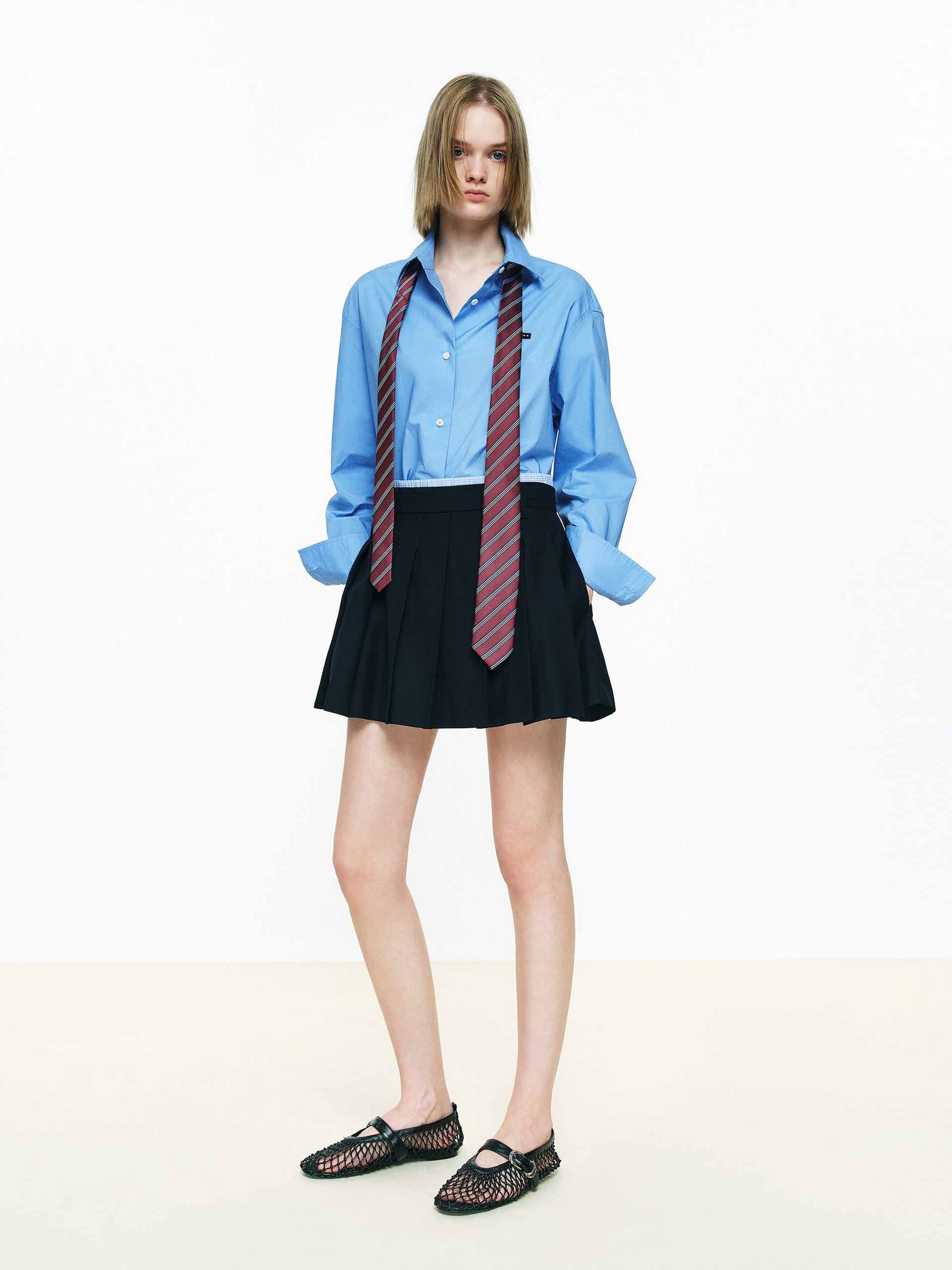 Contrast Inner Pleated Skirt - Image 2