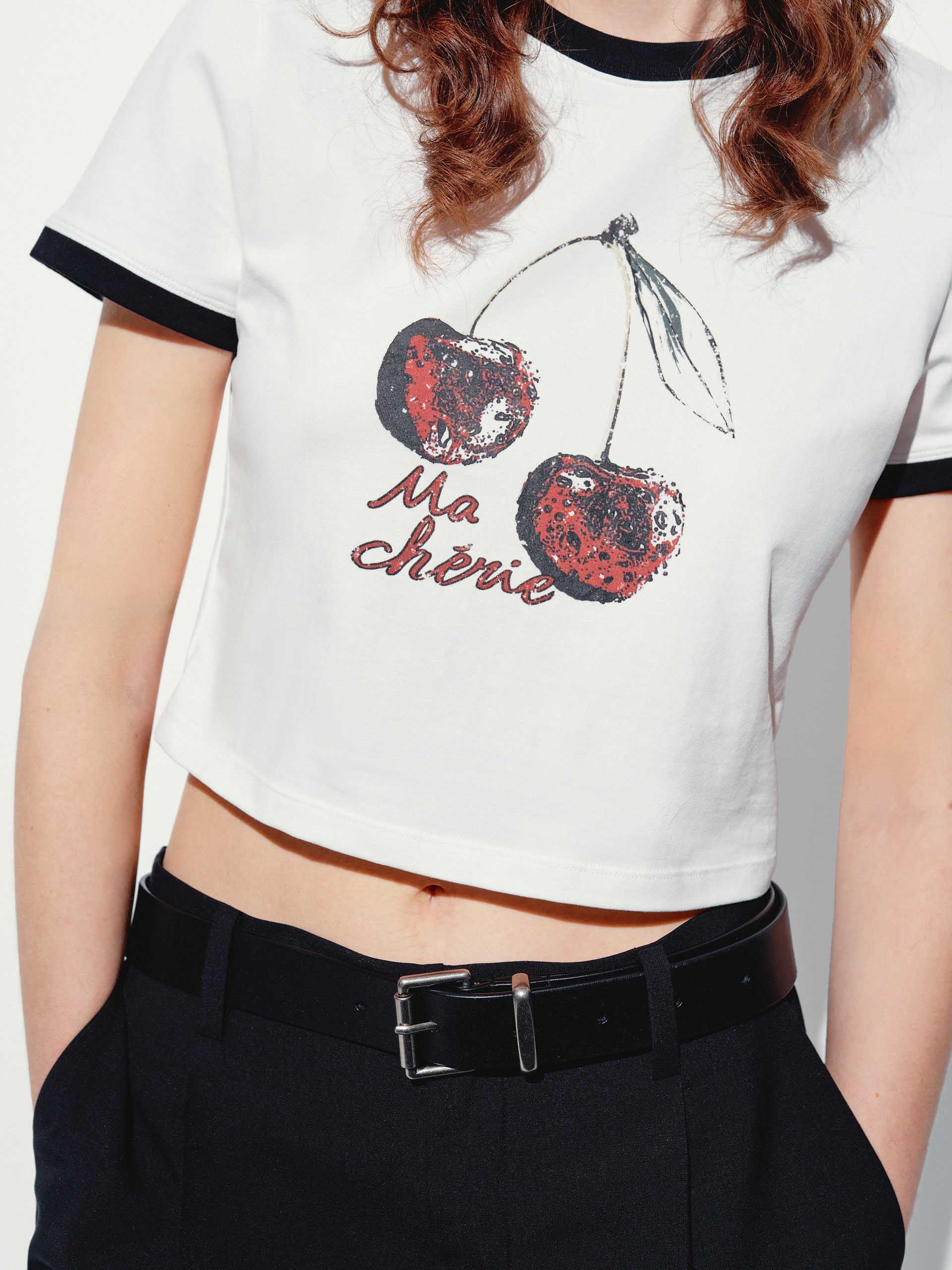 Contrast Logo Cropped T-shirt - Image 8