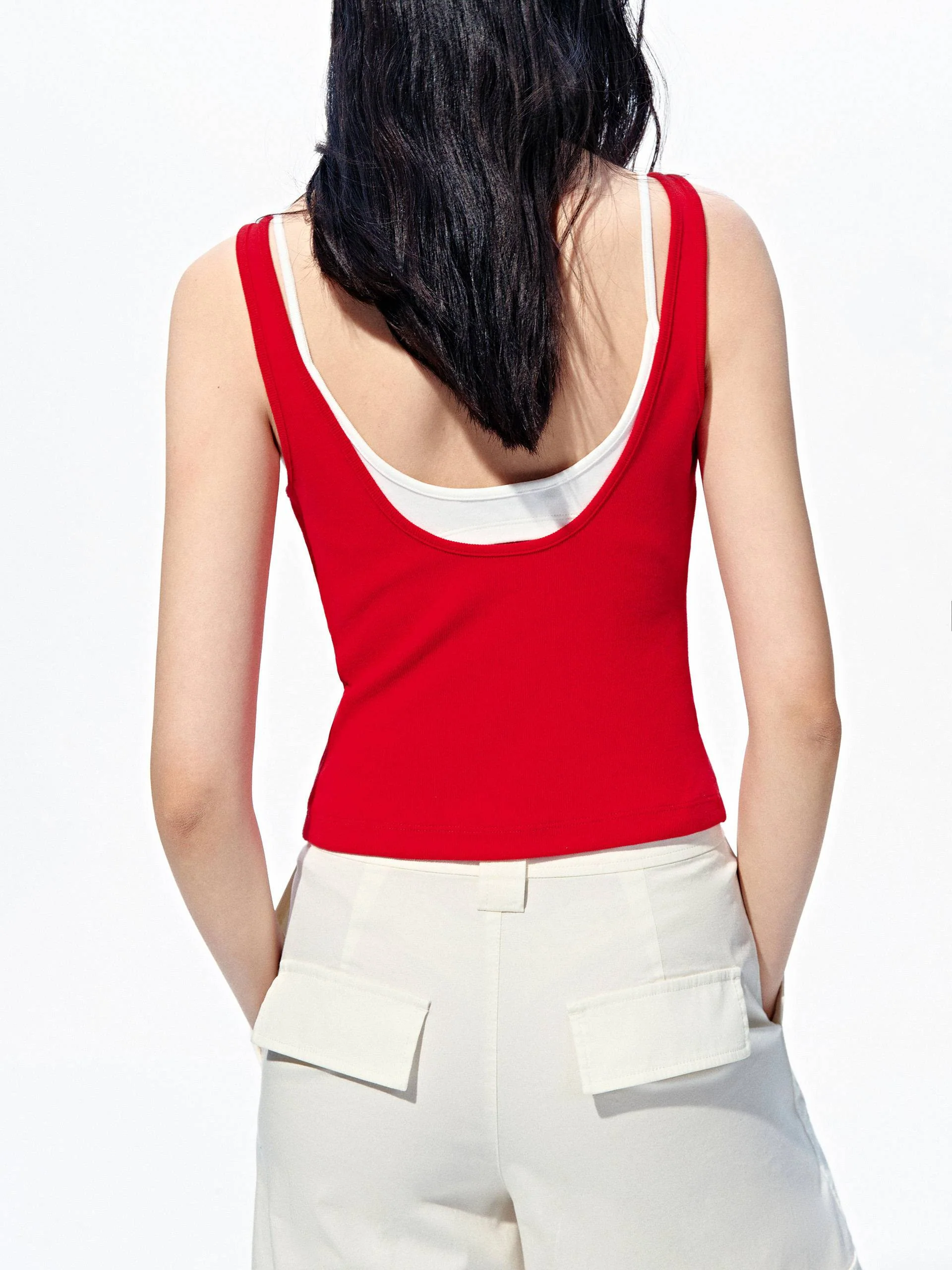 Contrast Paneled Knit Tank - Image 7