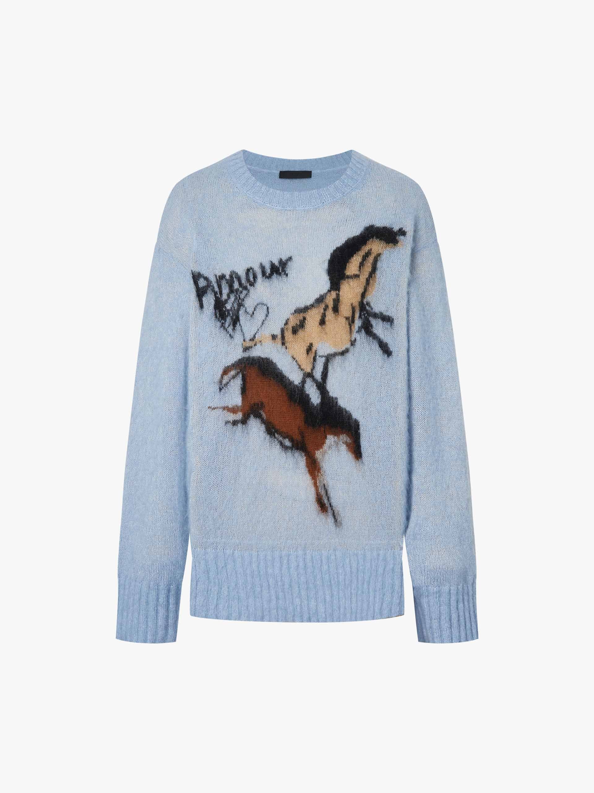 Contrast Pattern Loose Sweater - Image 5