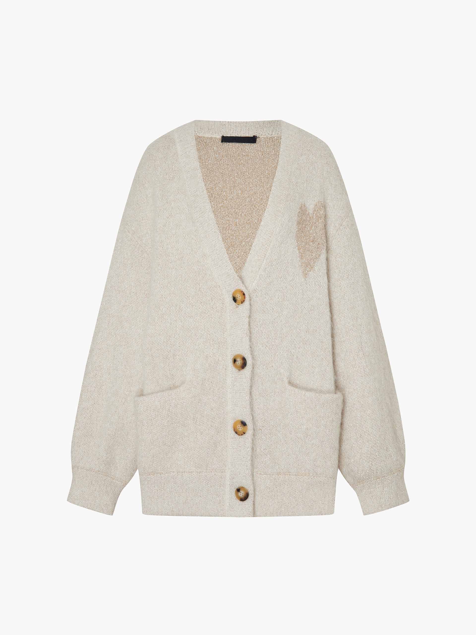 Contrast Pattern Lurex Cardigan - Image 5