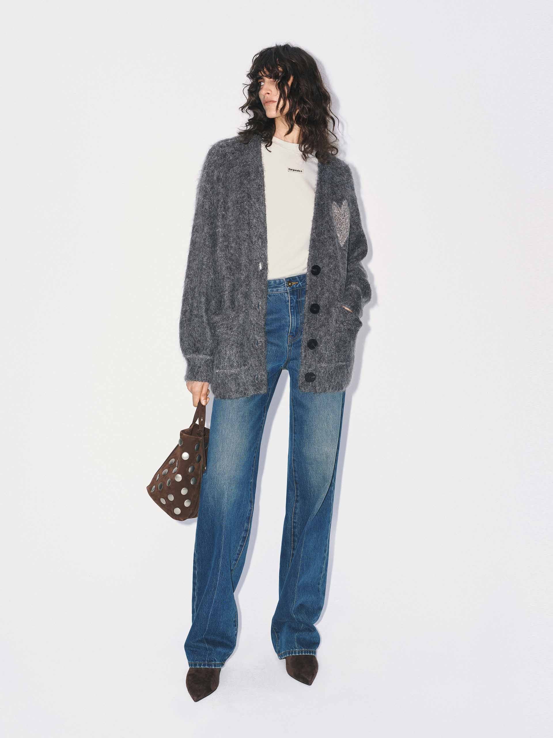 Contrast Pattern Lurex Cardigan - Image 9