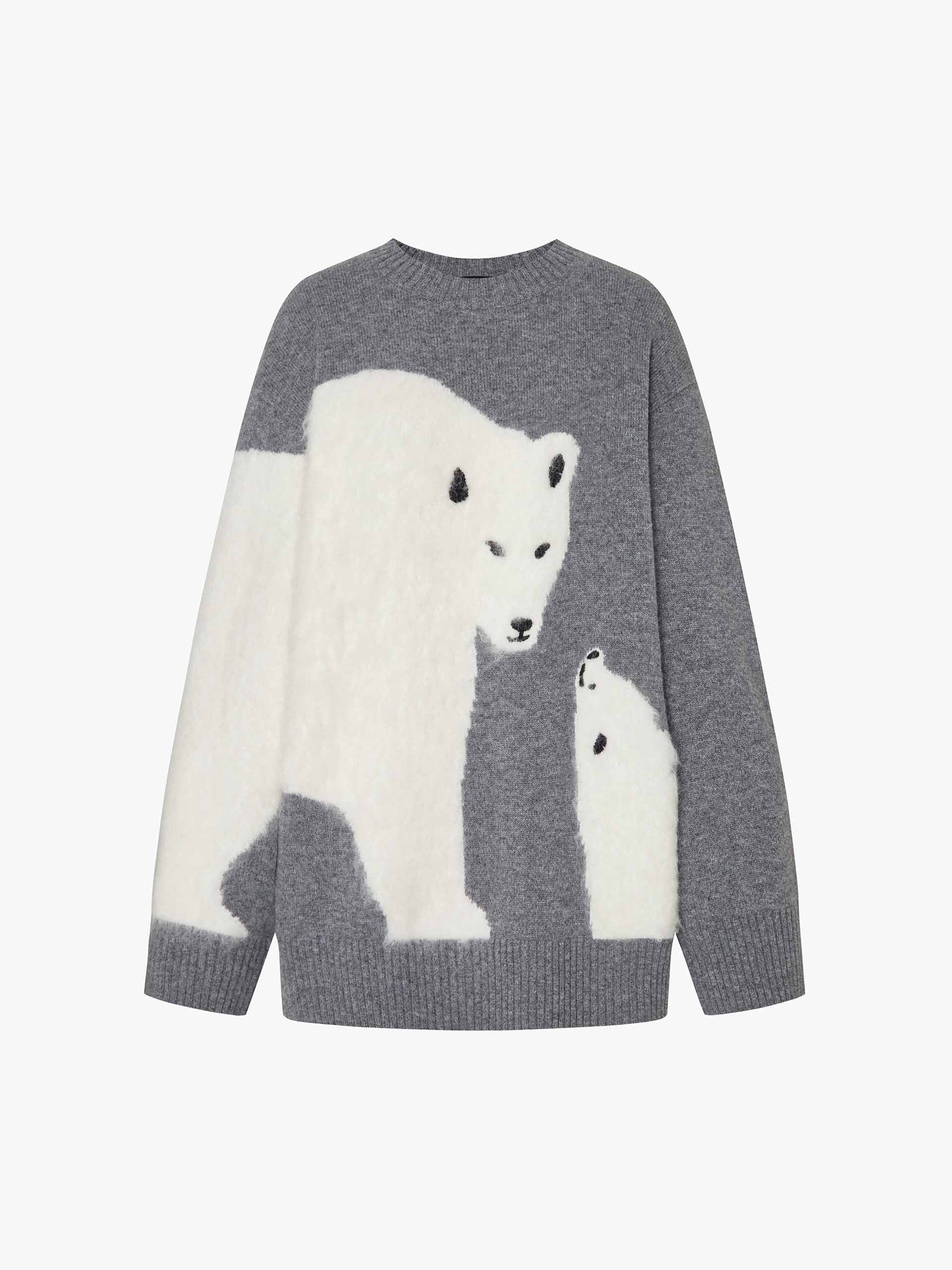 Contrast Polar Bear Pattern Sweater - Image 5