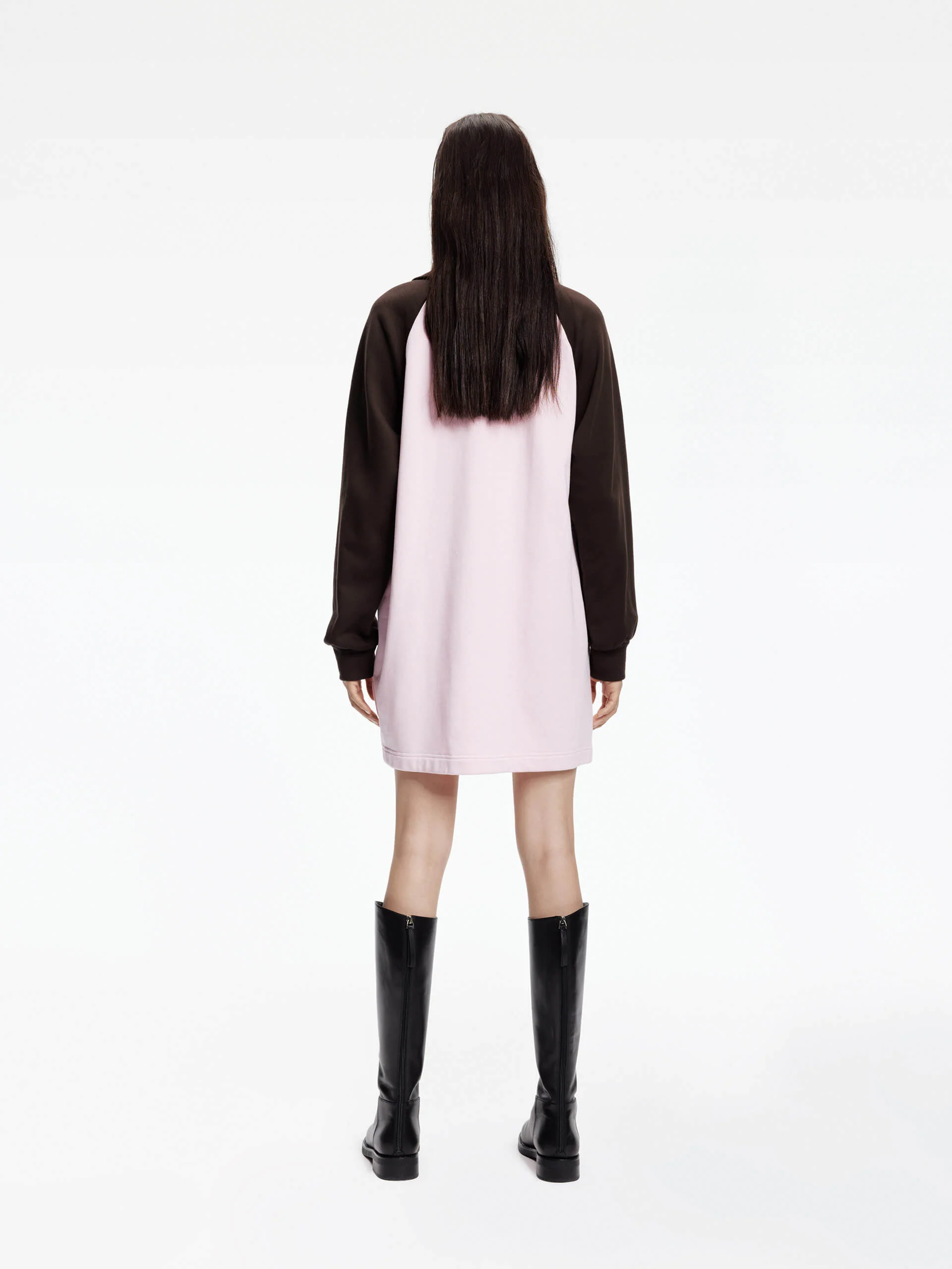 Contrast Polo Collar Mini Dress - Image 3