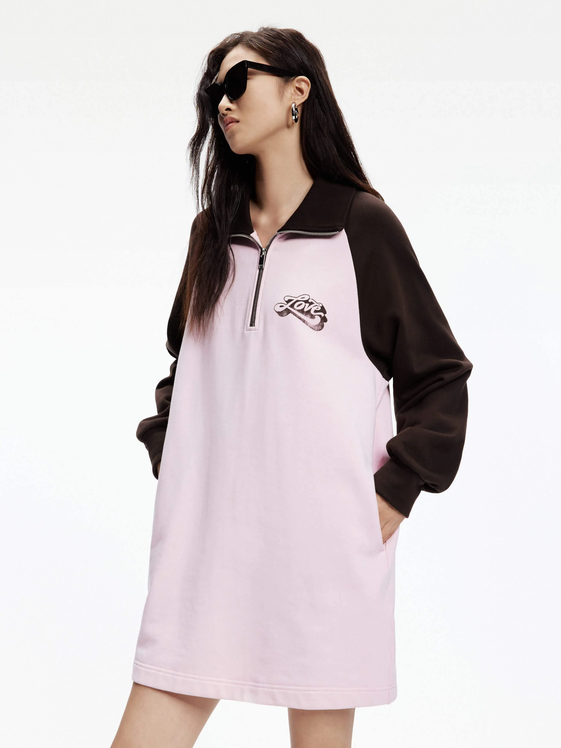 Contrast Polo Collar Mini Dress - Image 4