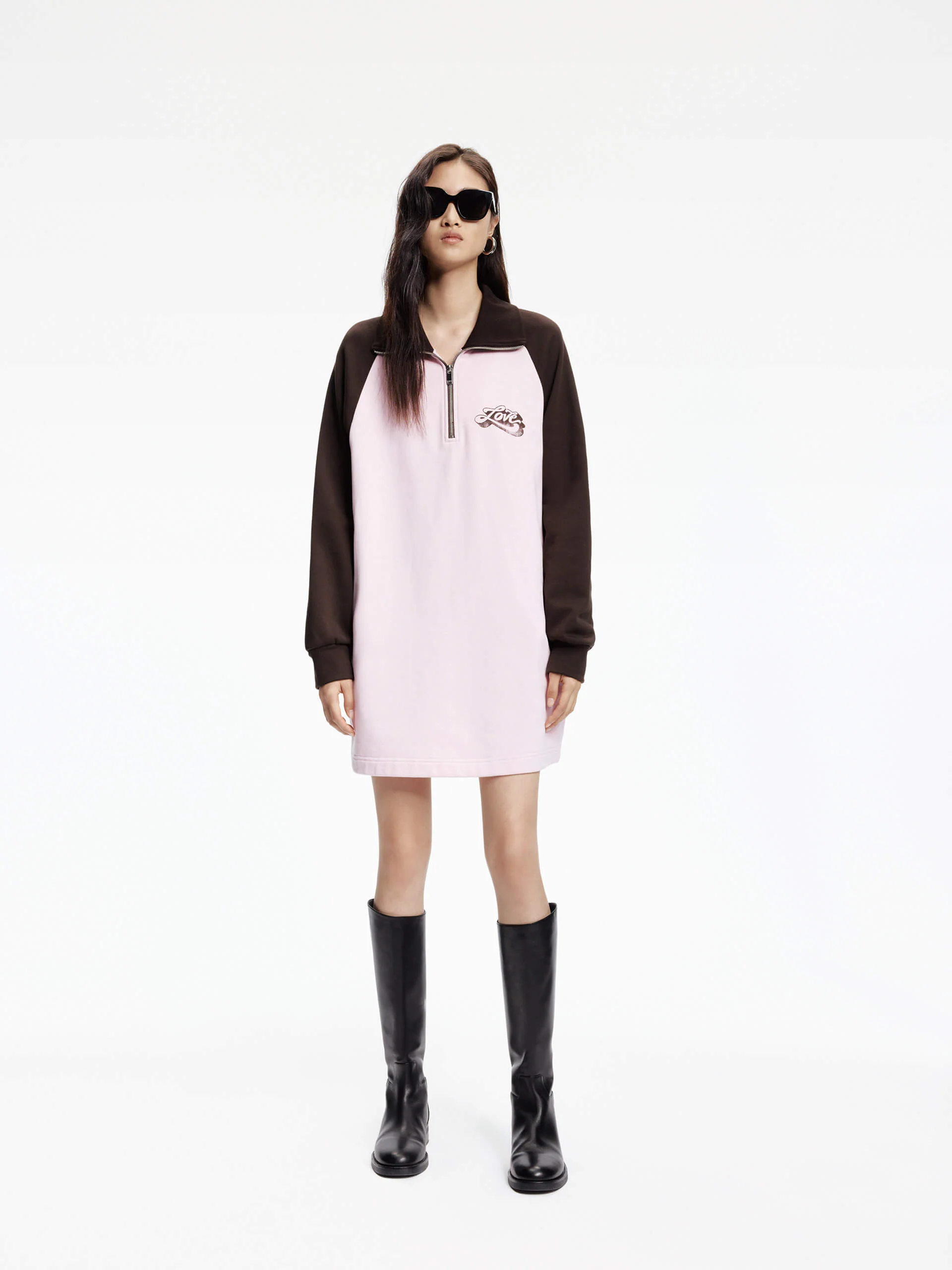 Contrast Polo Collar Mini Dress - Image 5