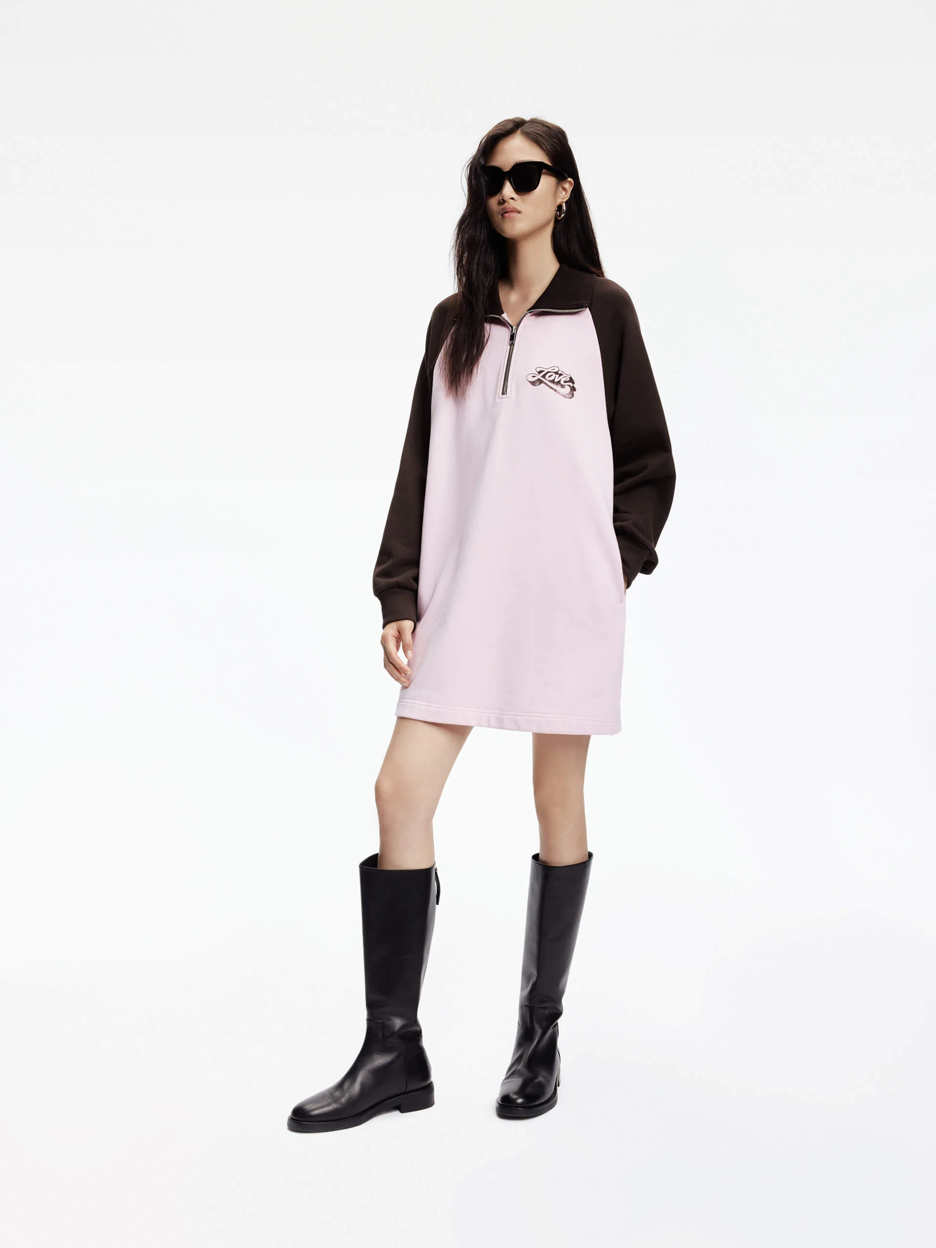 Contrast Polo Collar Mini Dress - Image 6