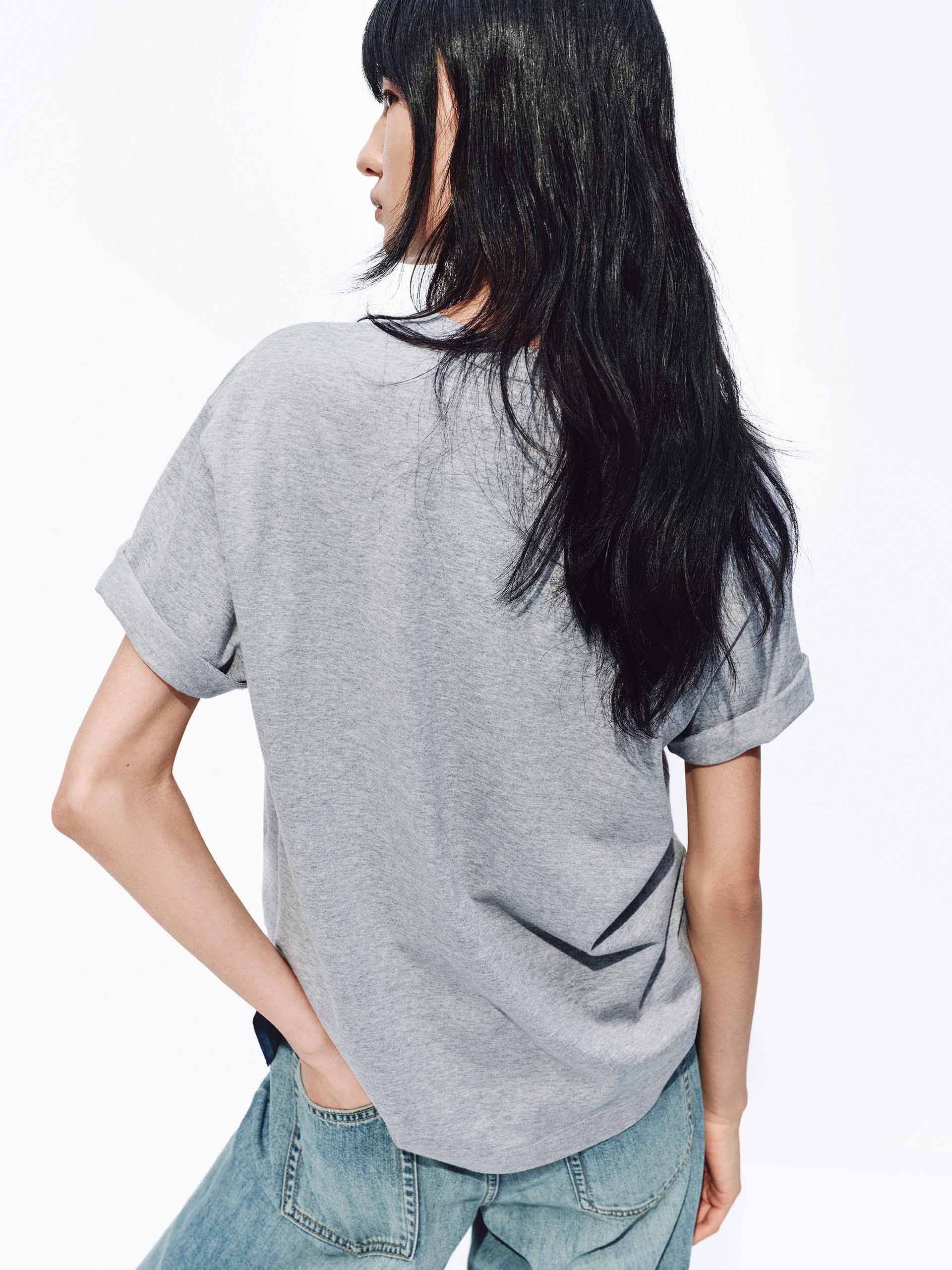 Contrast Print Cotton T-shirt - Image 3