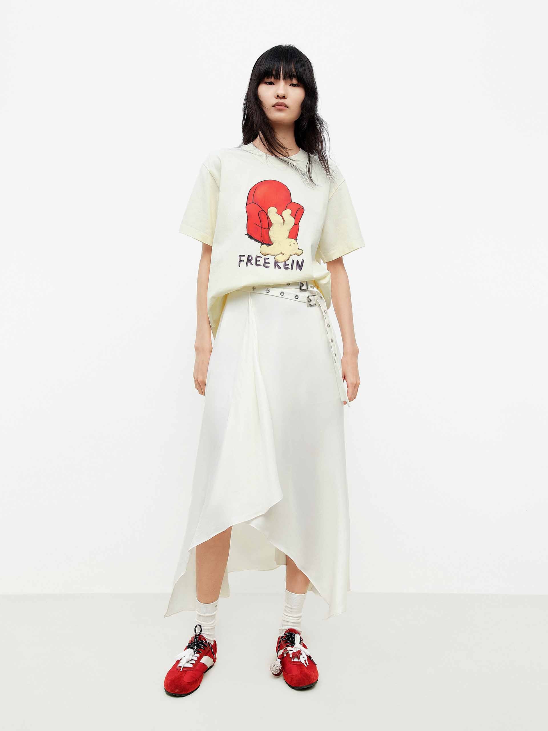 Contrast Print Cotton T-shirt - Image 10