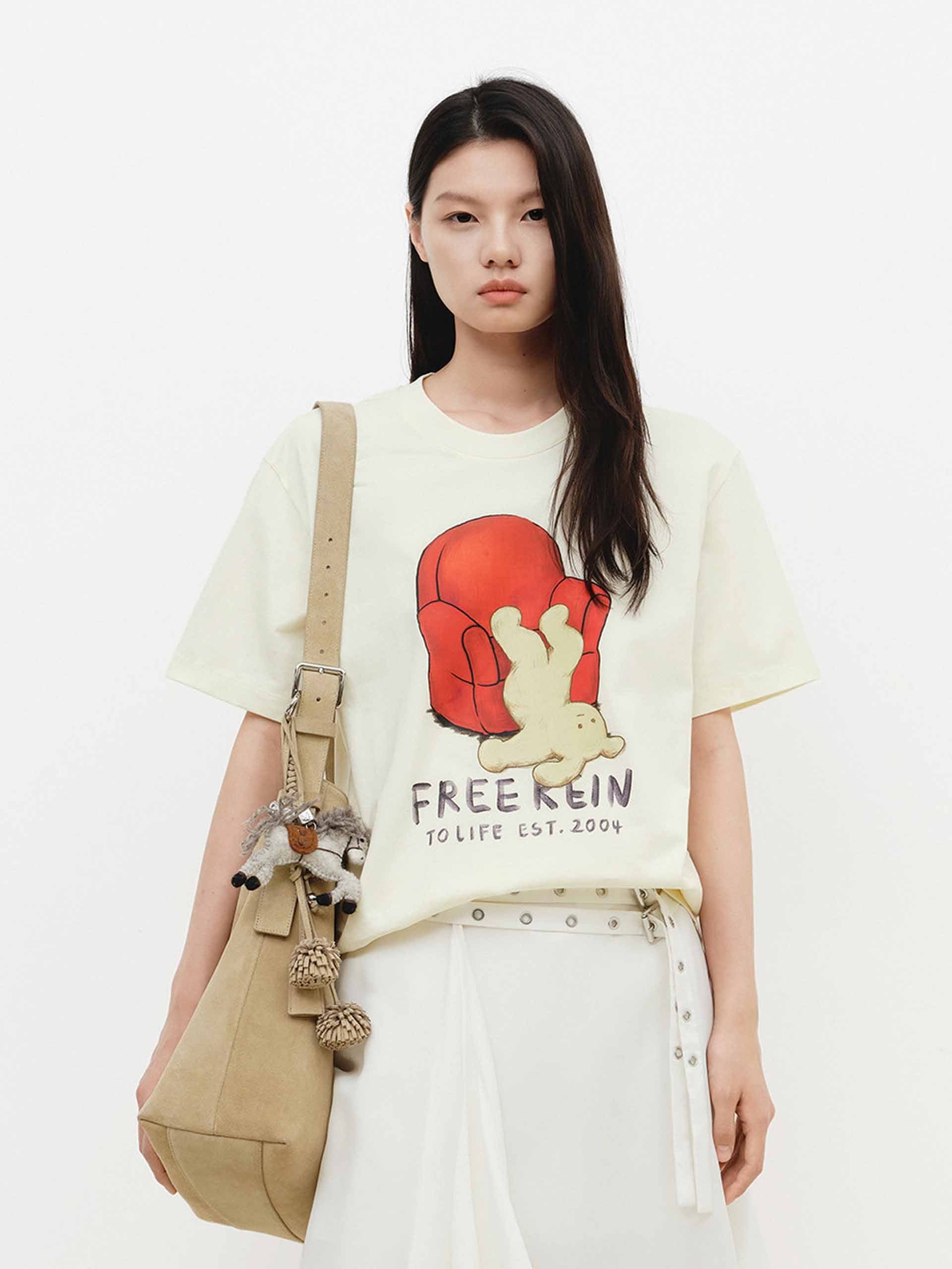 Contrast Print Cotton T-shirt - Image 15