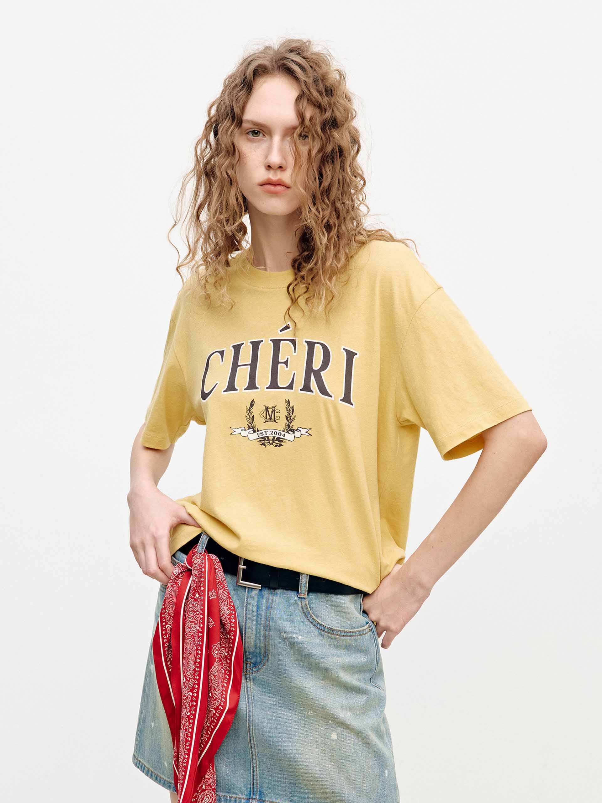 Contrast Printed Cotton T-shirt - Image 14