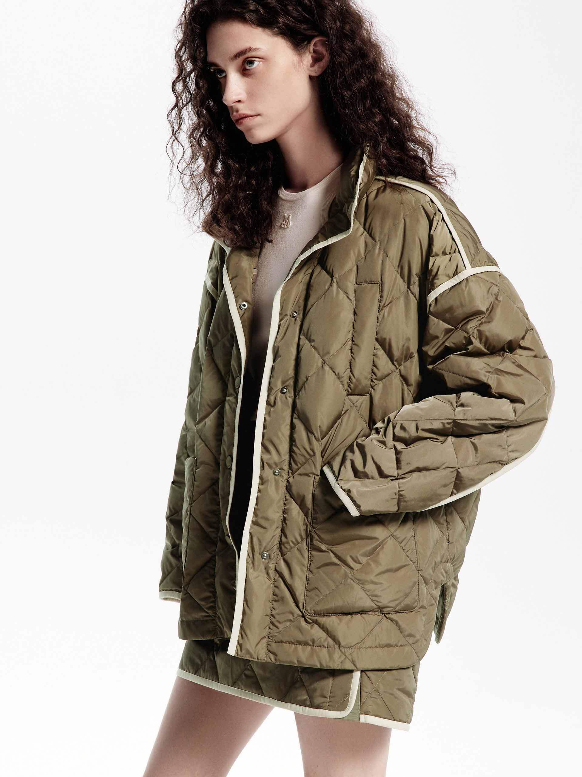 Contrast Quilted Down Jacket - Image 15