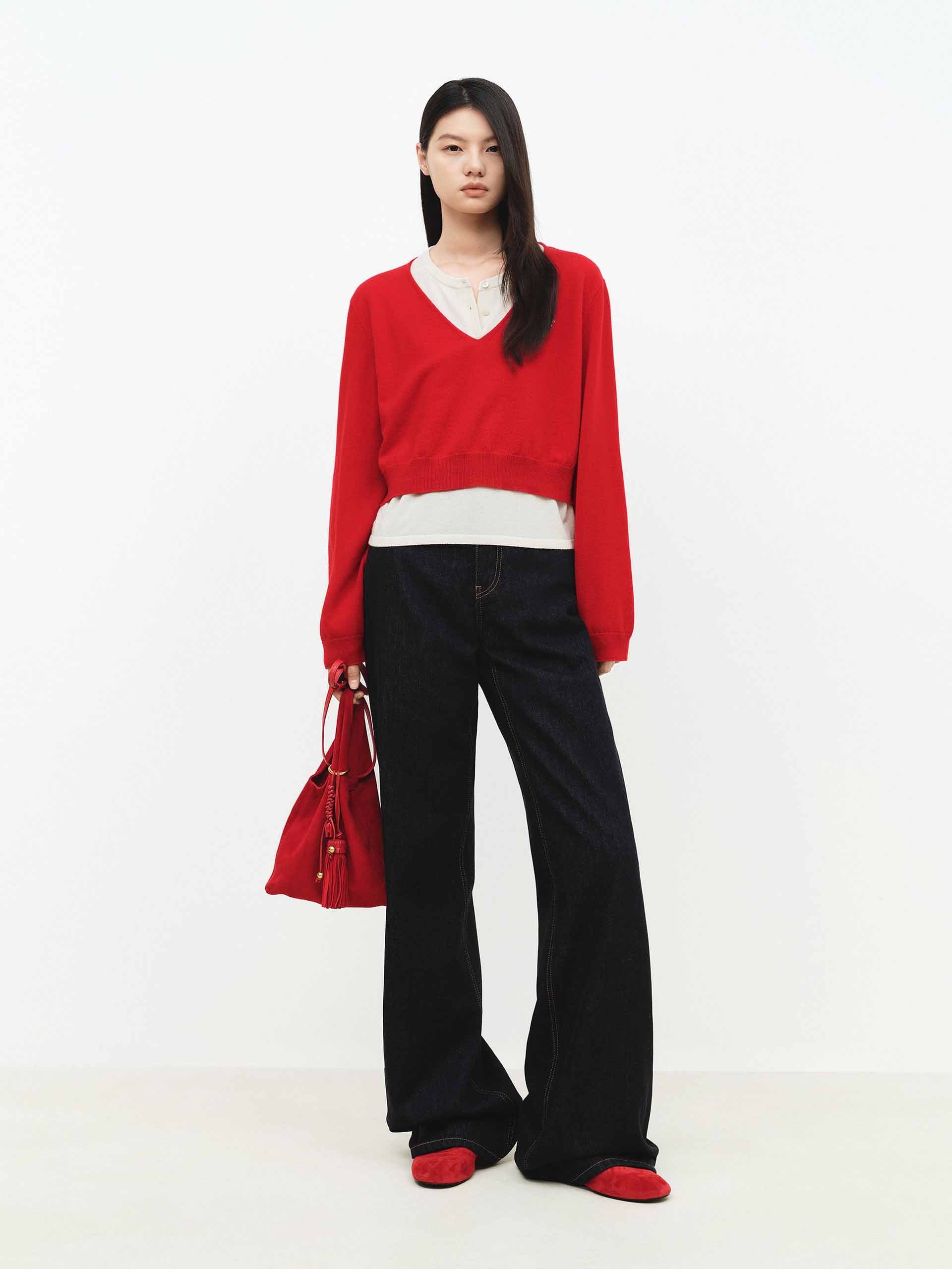 Contrast Seams Straight Jeans - Image 2