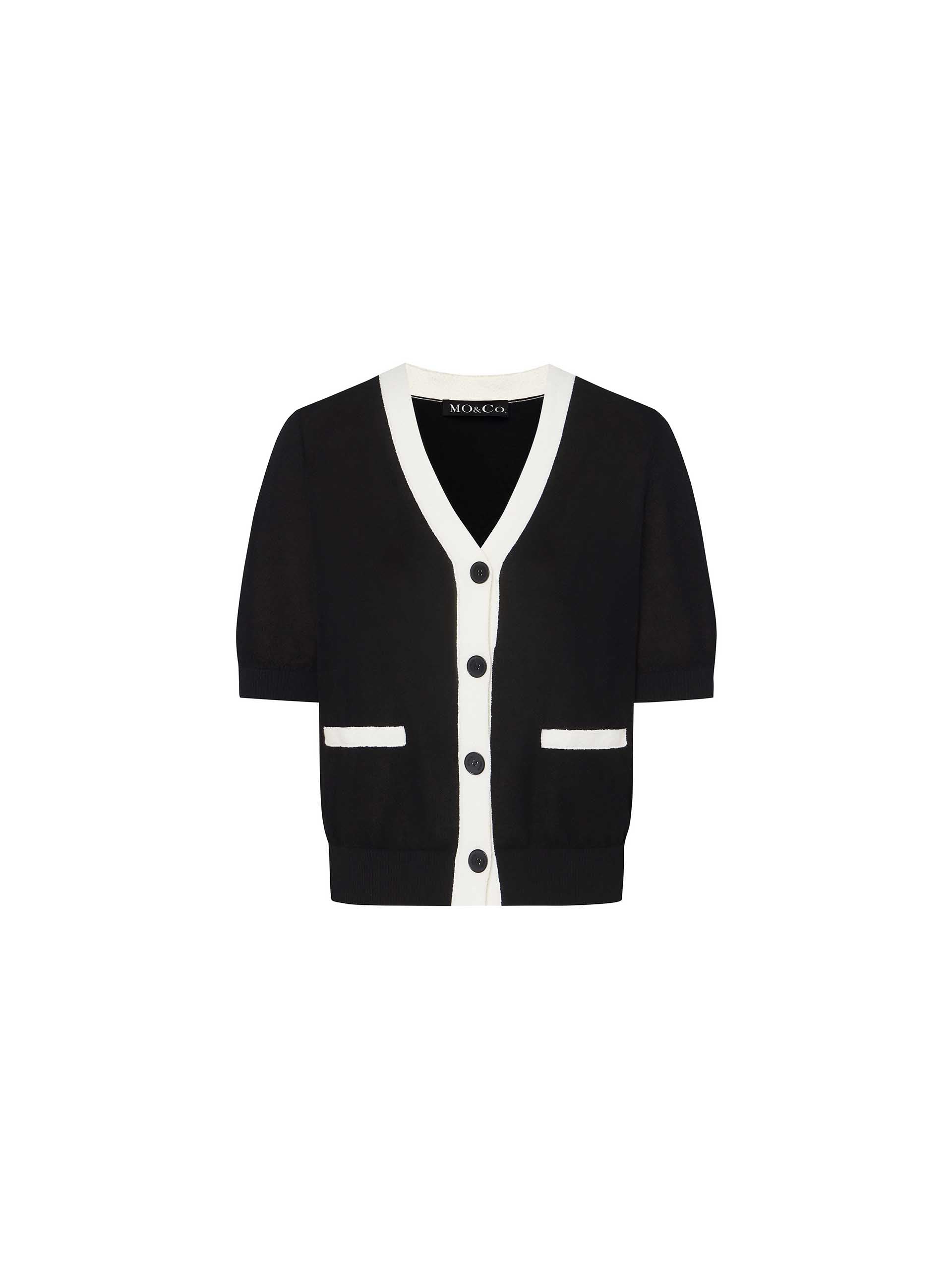 Contrast Trim Button Cardigan - Image 13