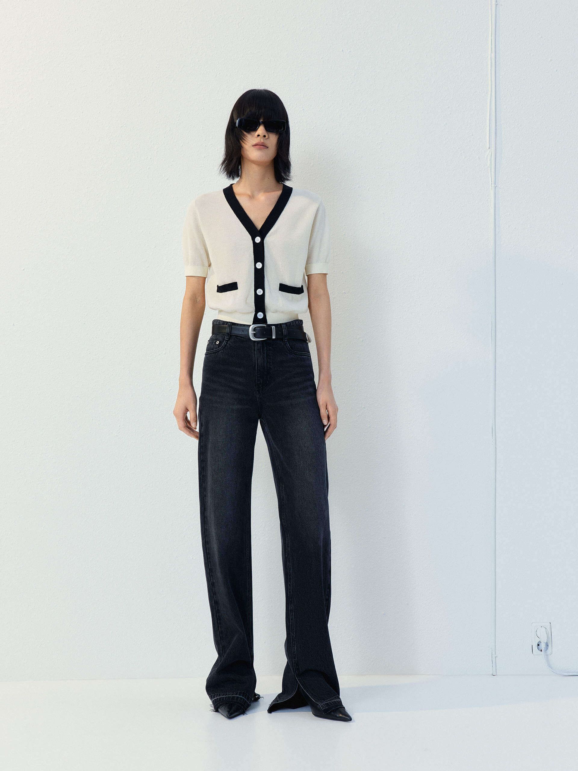 Contrast Trim Button Cardigan - Image 14