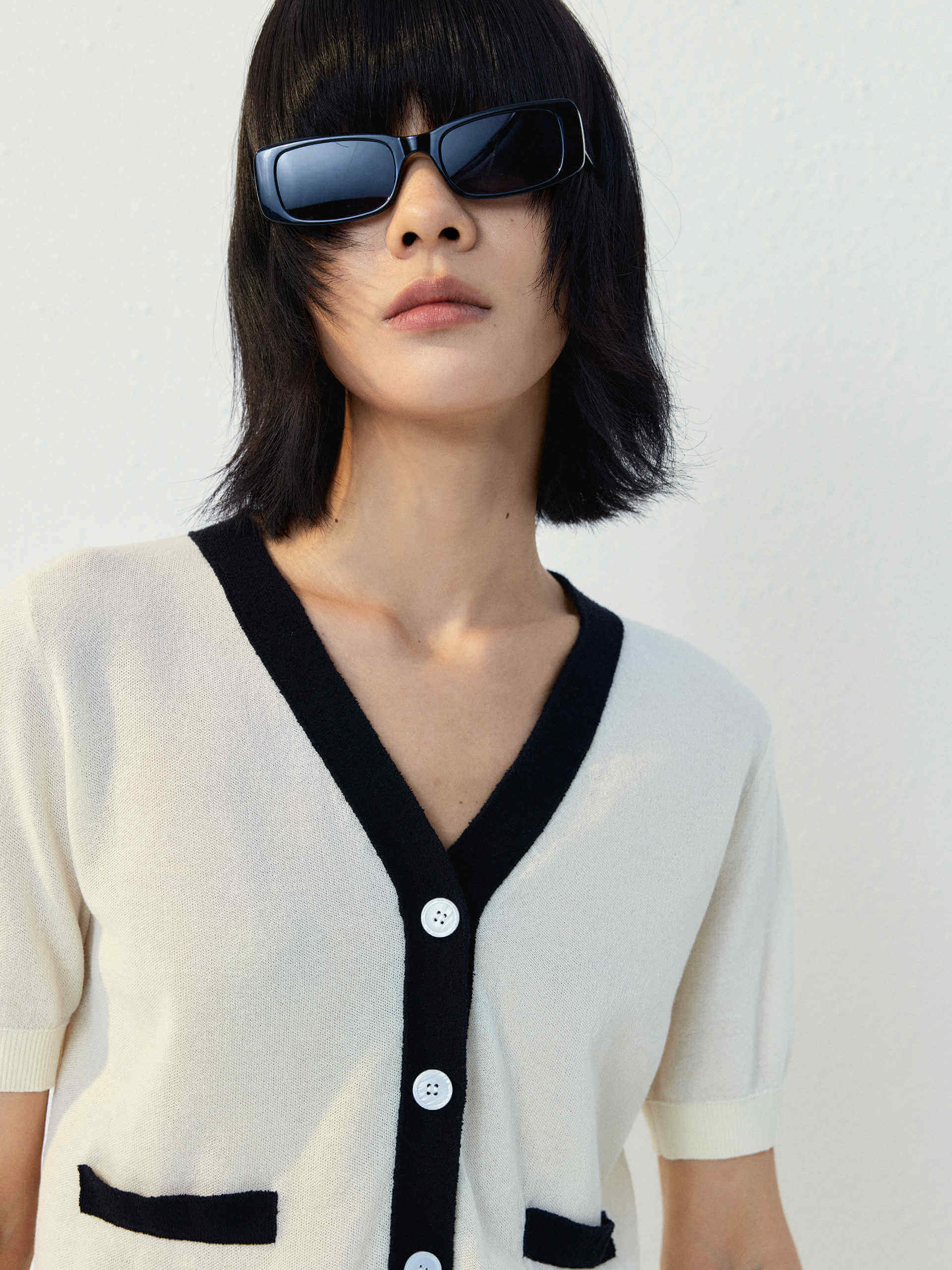 Contrast Trim Button Cardigan - Image 16