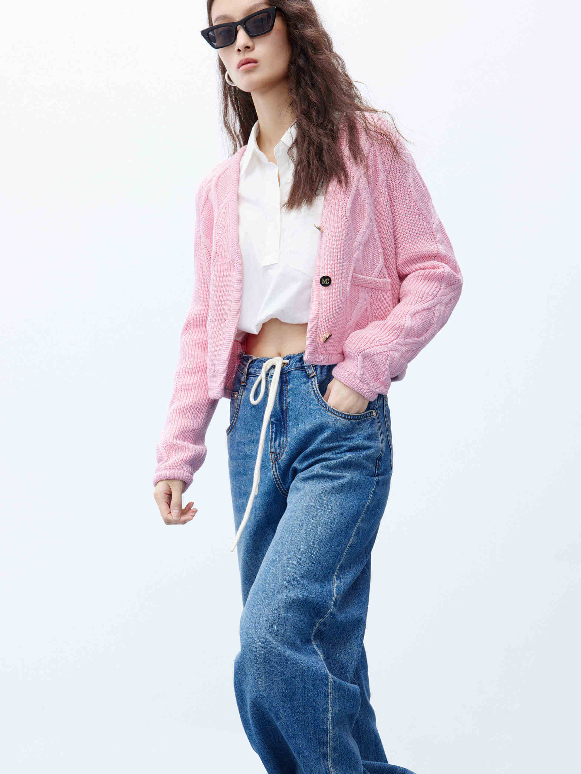 Contrast Trim Cropped Cardigan - Image 13