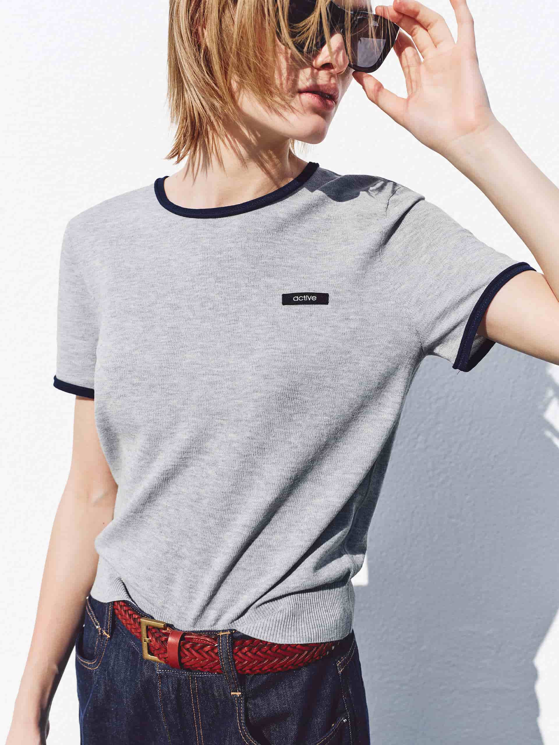 Contrast Trim Cropped Knit Top - Image 8