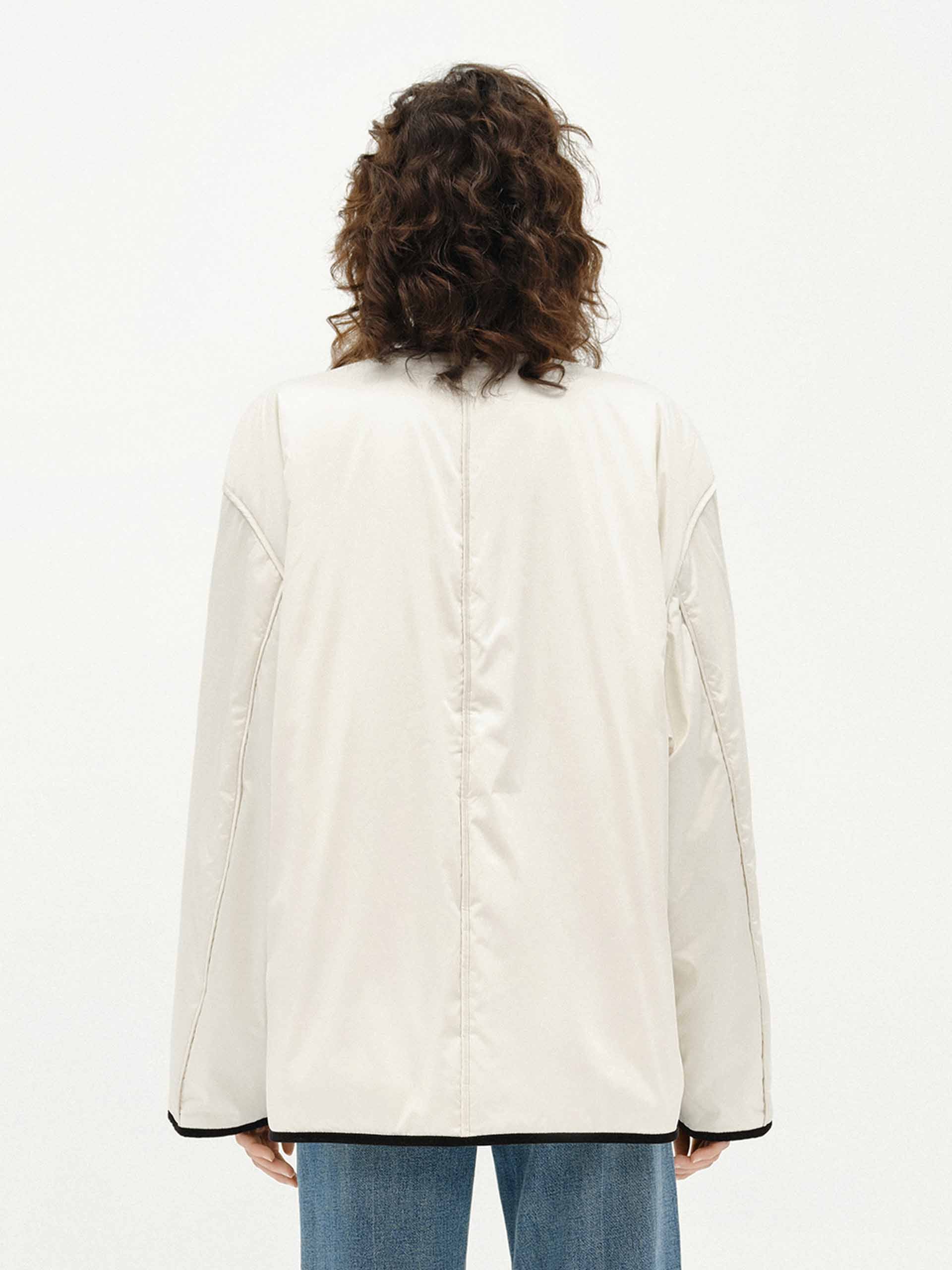 Contrast Trim Quilted Coat - Image 3