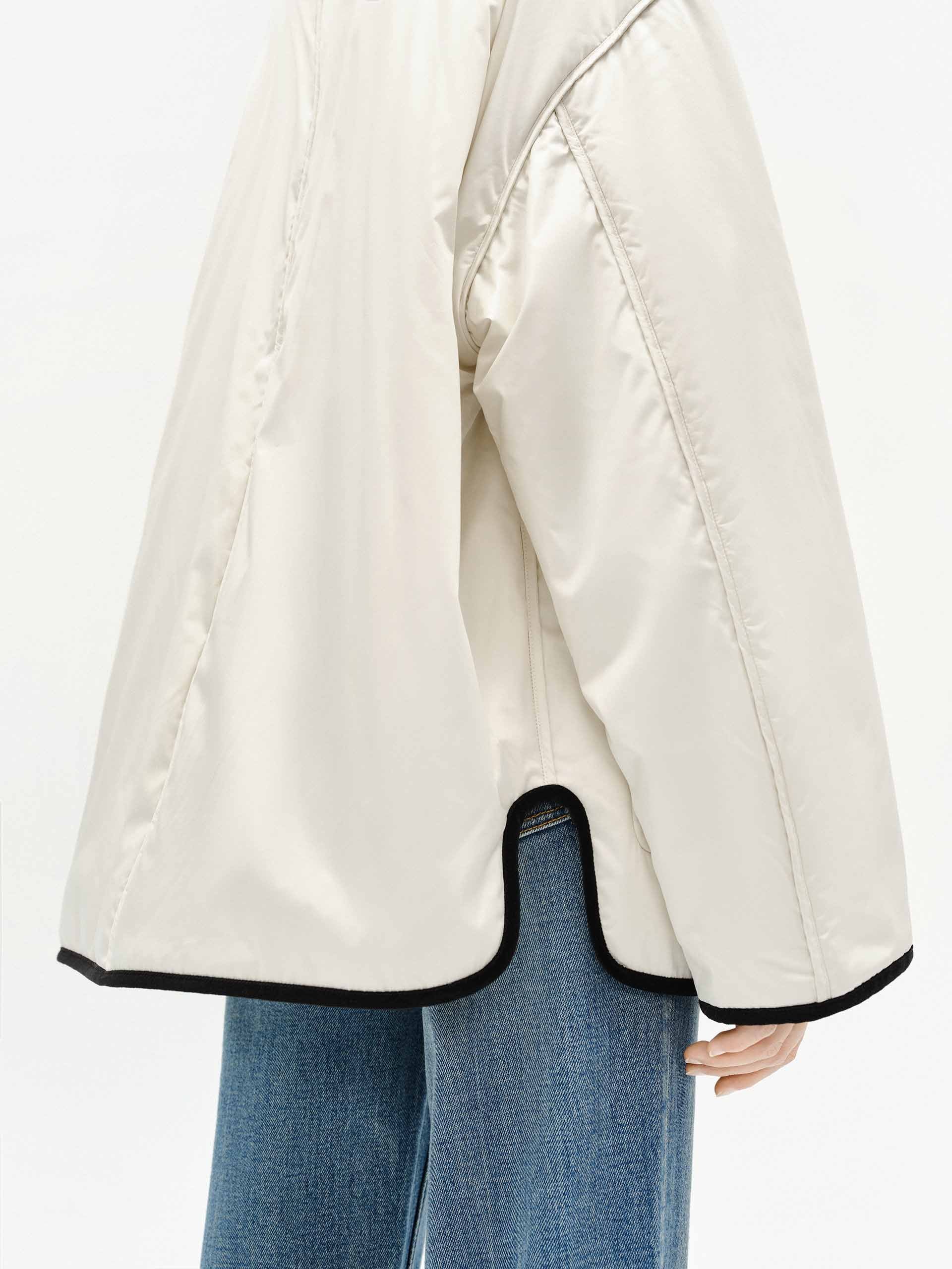 Contrast Trim Quilted Coat - Image 6