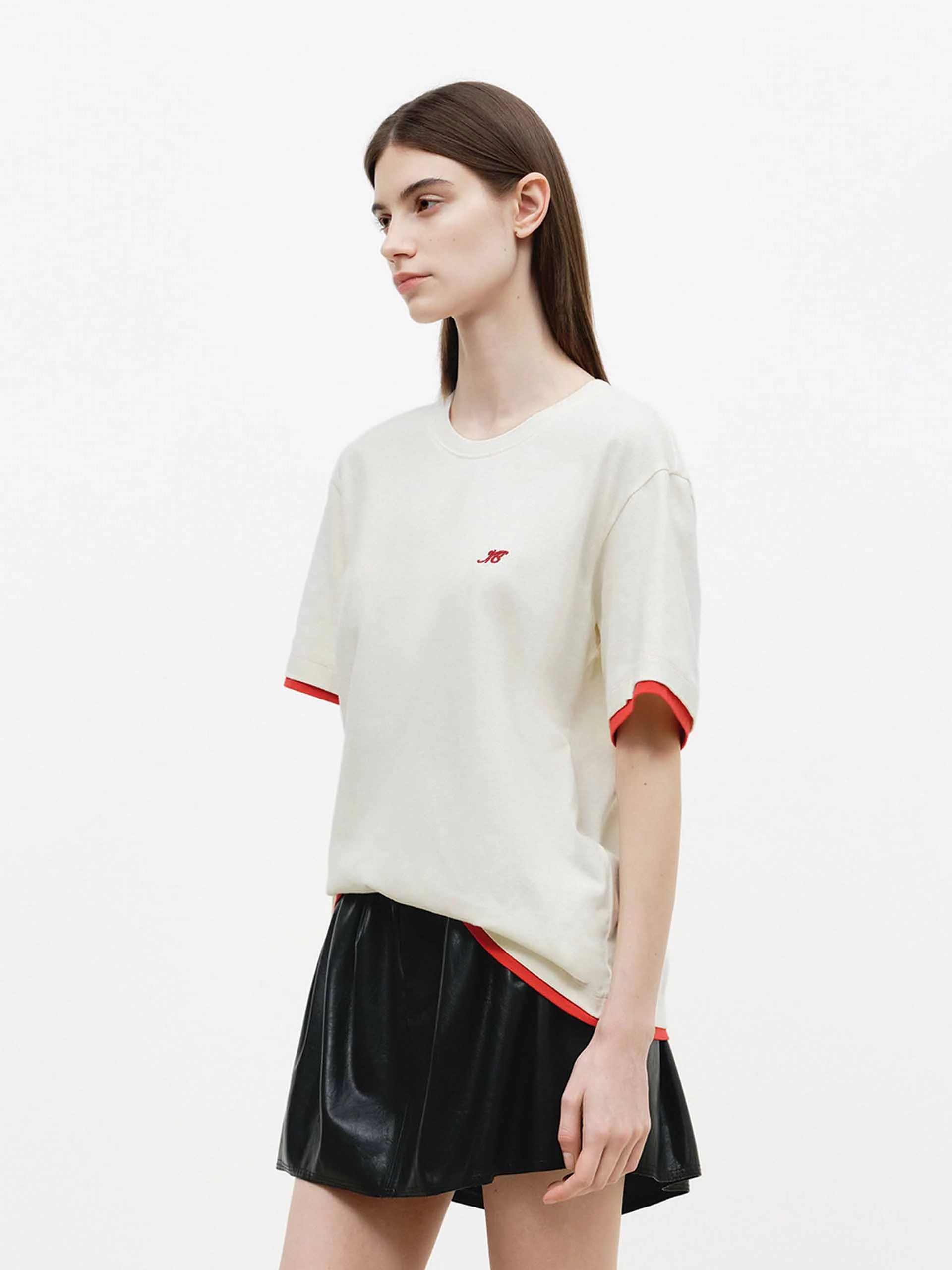 Contrast Trim Short Sleeve T-shirt - Image 15