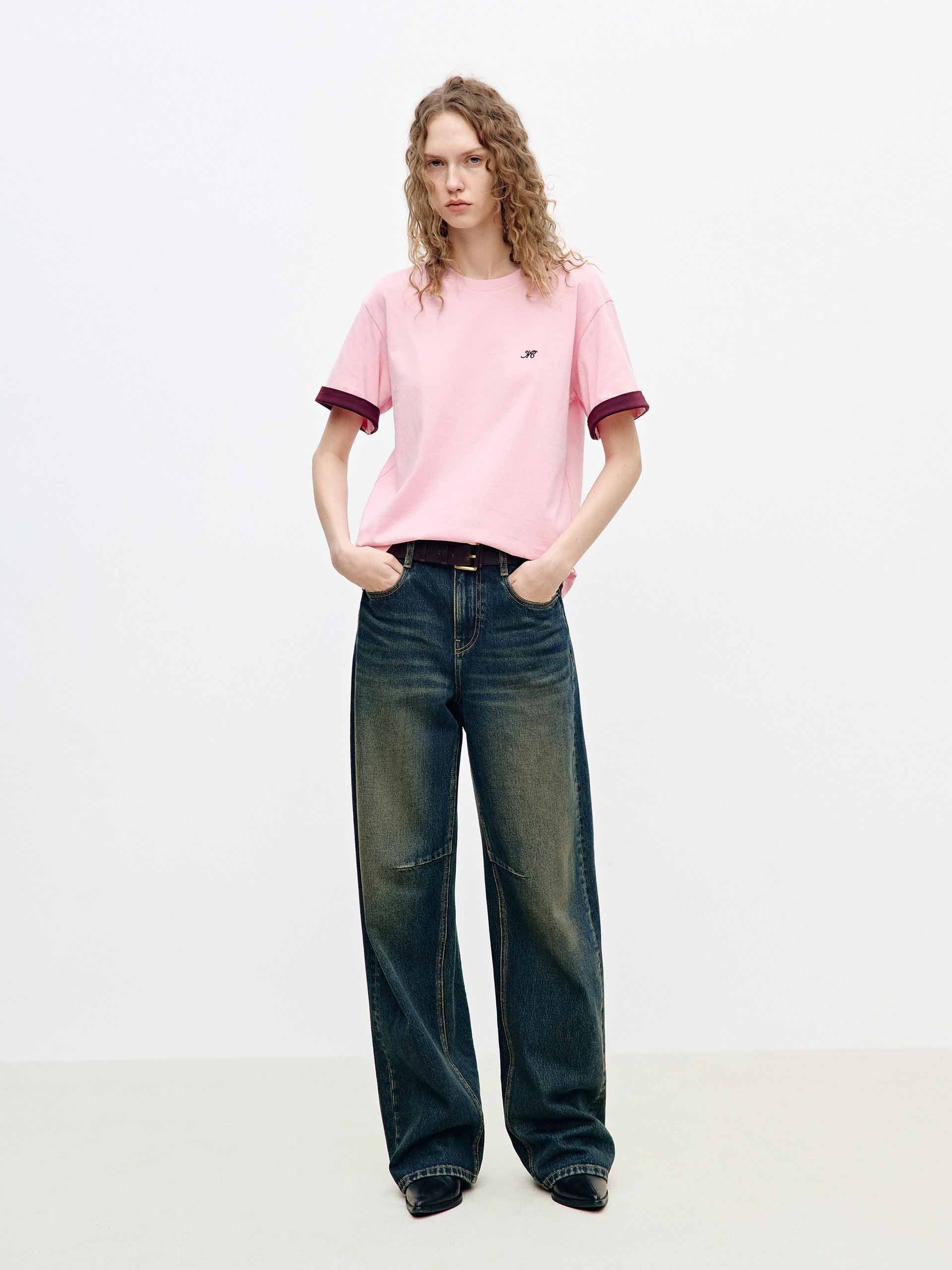 Contrast Trim Short Sleeve T-shirt - Image 2