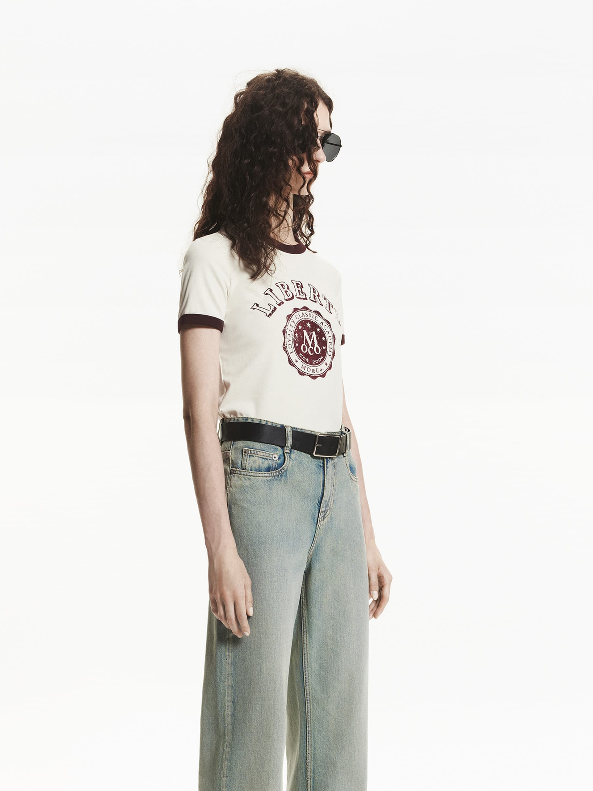 Contrast Trim Vintage T-shirt - Image 22
