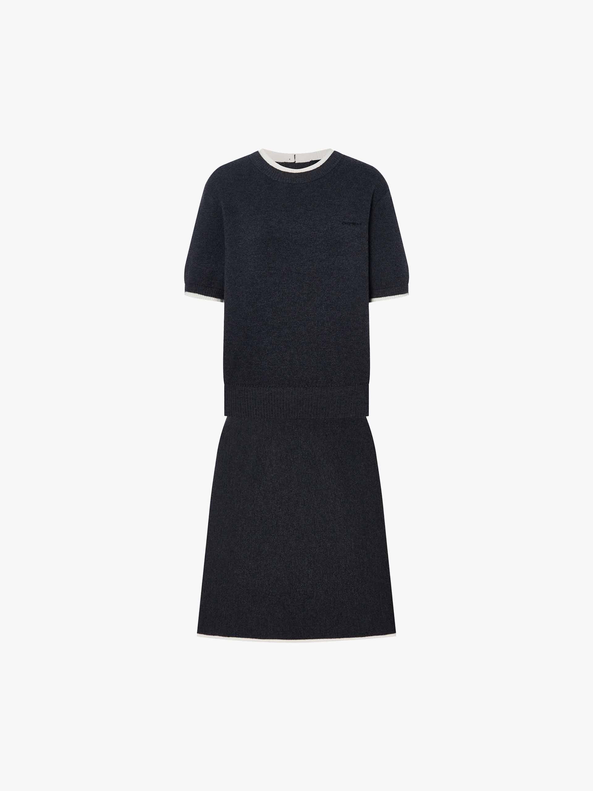 Contrast Trim Wool Dress - Image 5