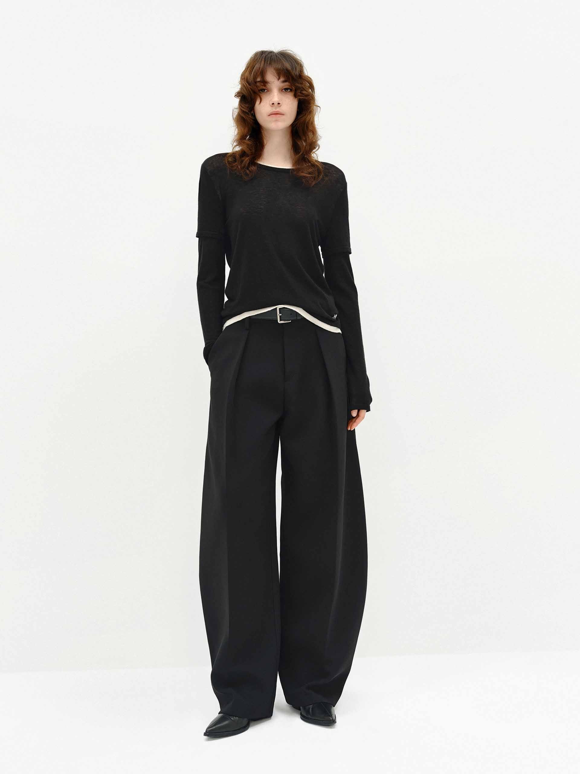 Contrast Trim Wool Top - Image 8