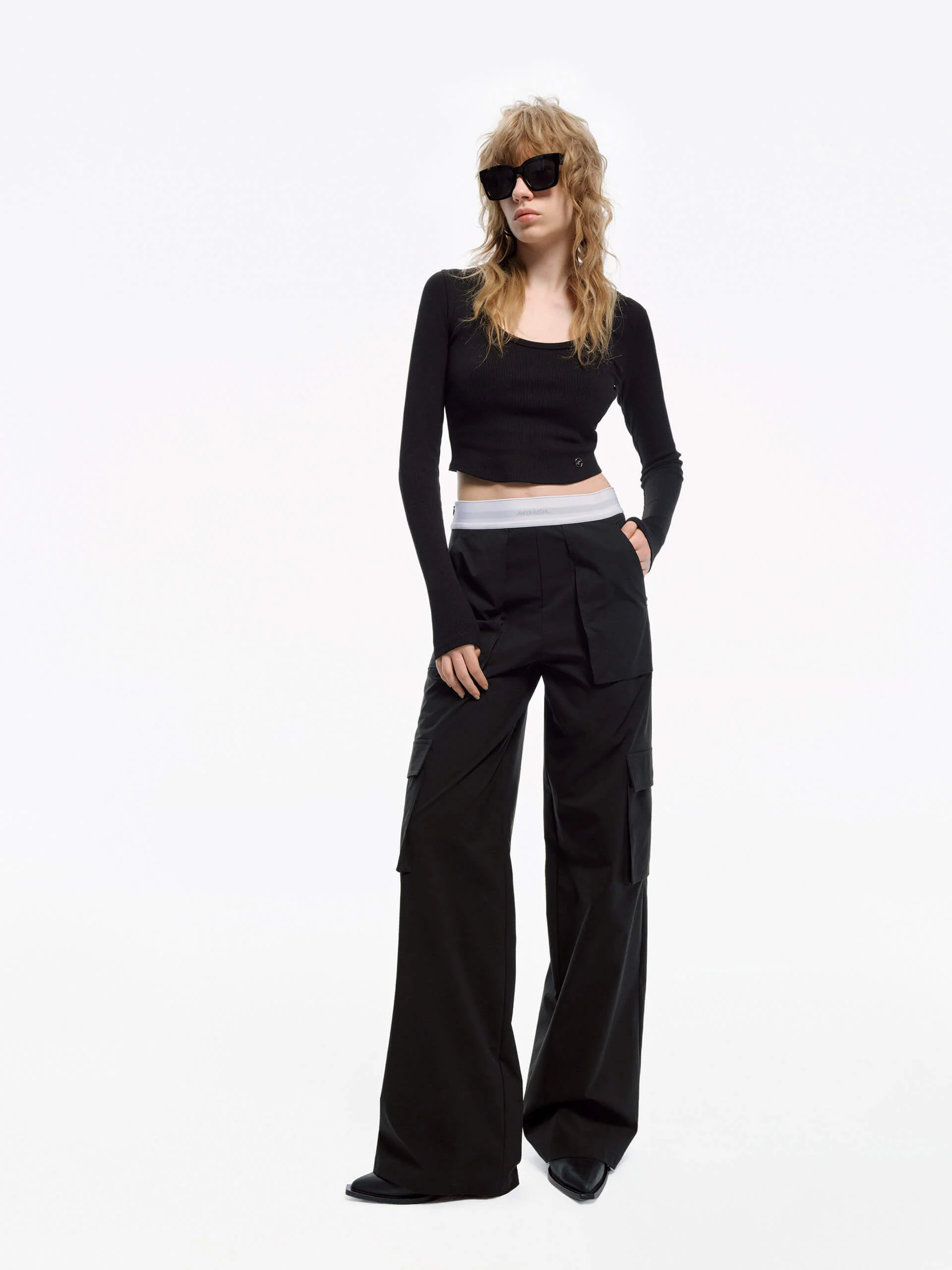 Contrast Waist Cargo Pants - Image 7