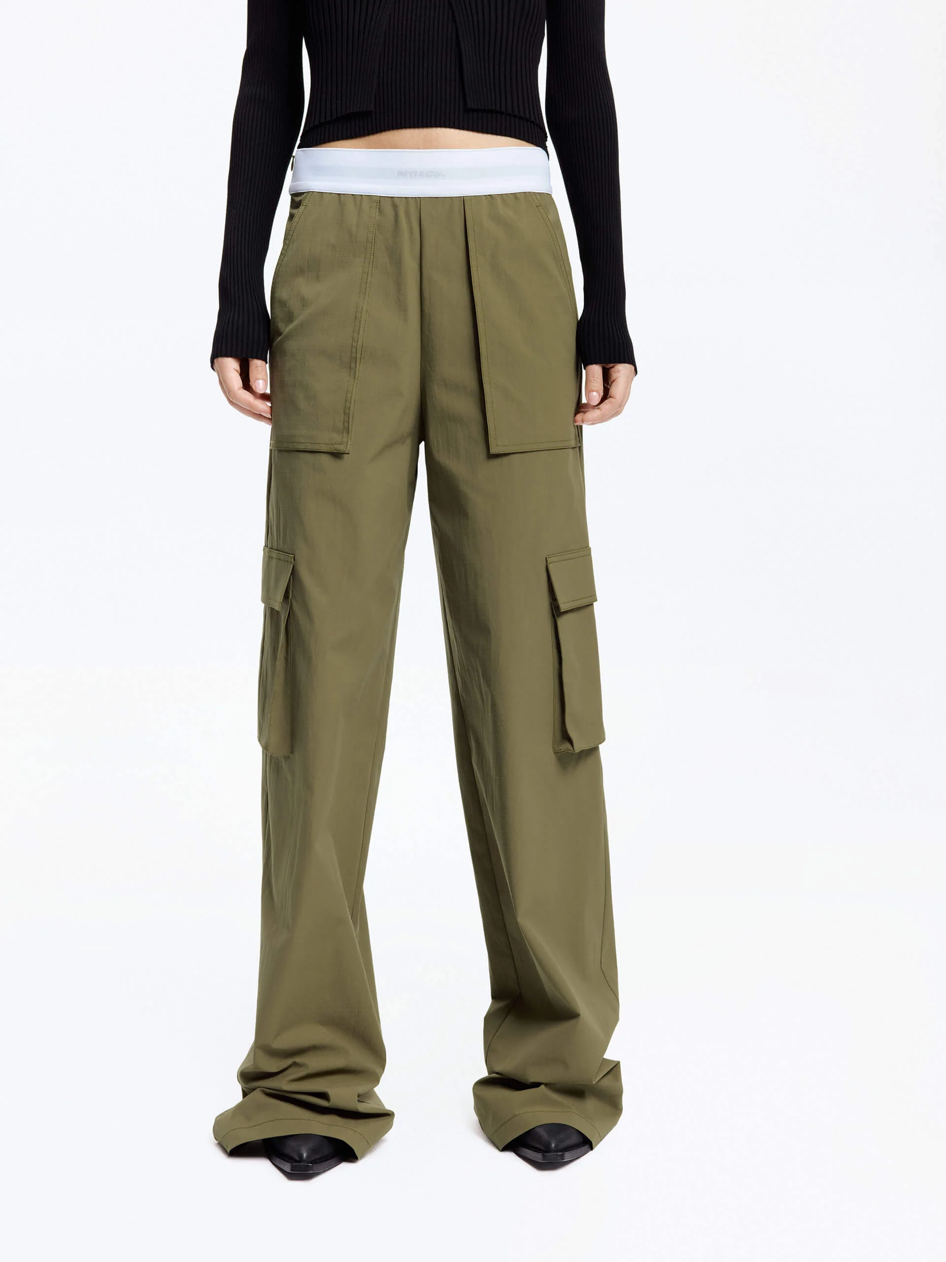 Contrast Waist Cargo Pants - Image 9