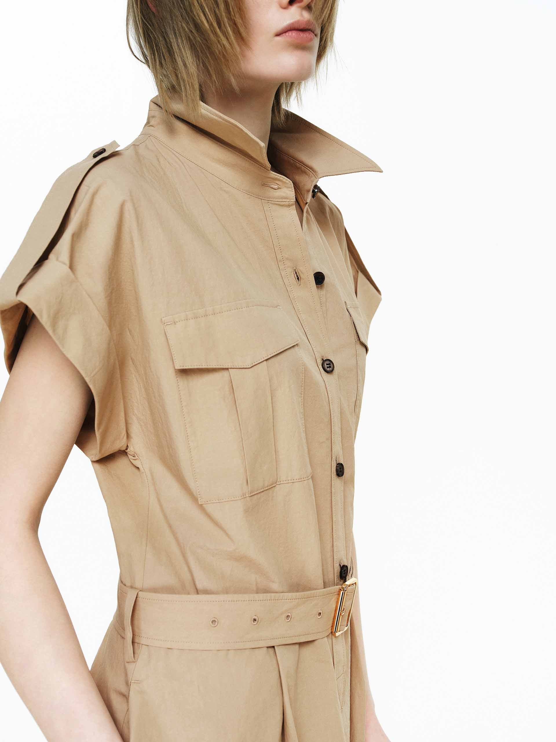 Cotton A-line Cargo Dress - Image 7