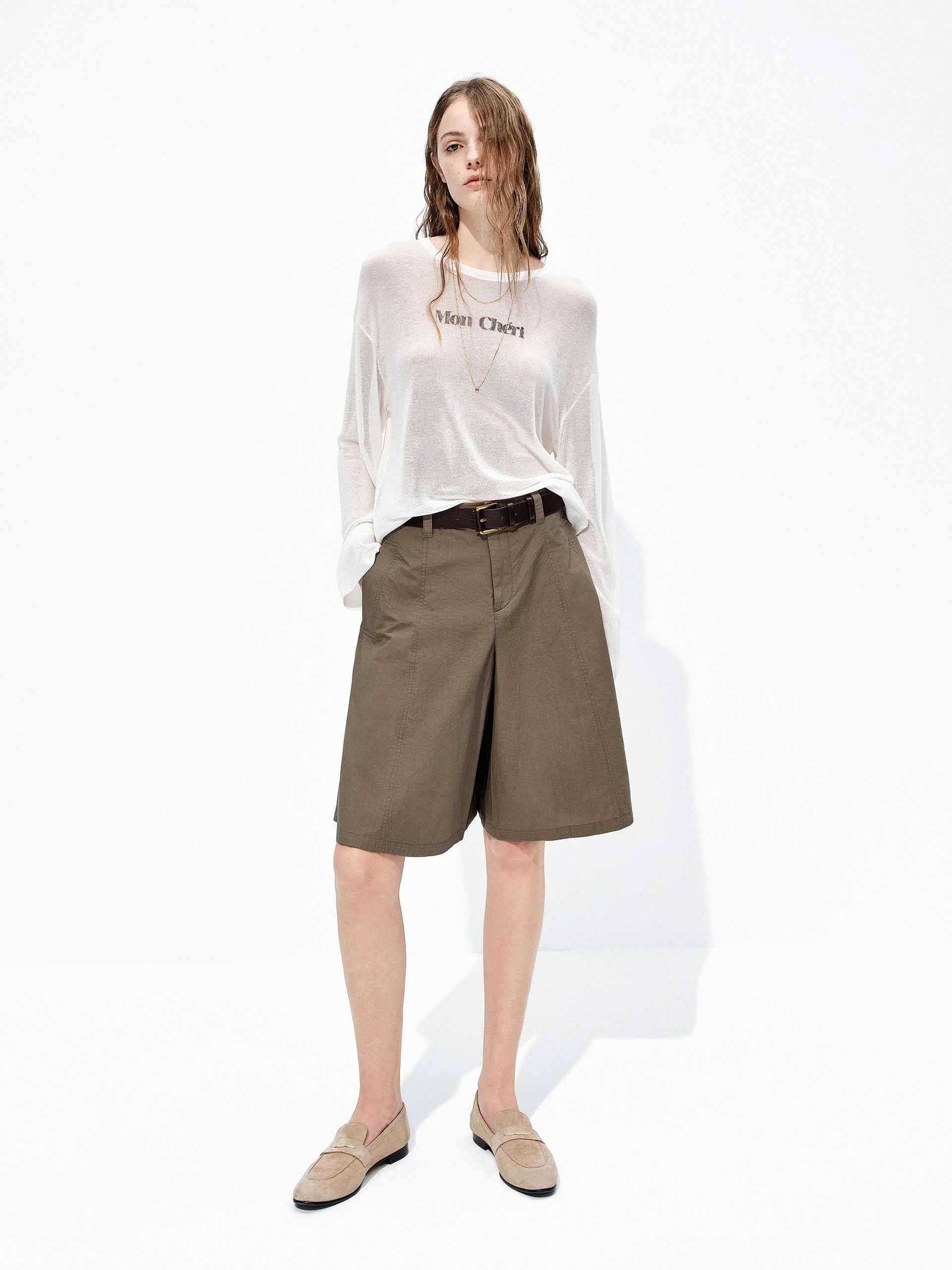 Cotton Wide Leg Shorts - Image 10