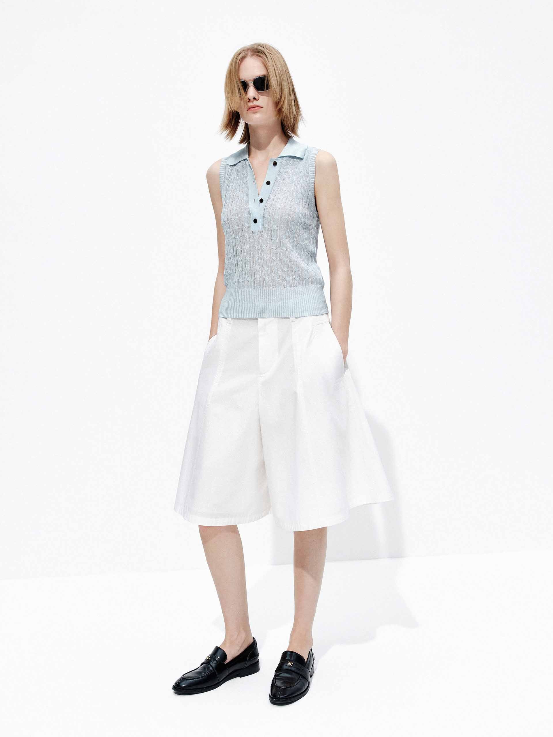 Cotton Wide Leg Shorts - Image 2