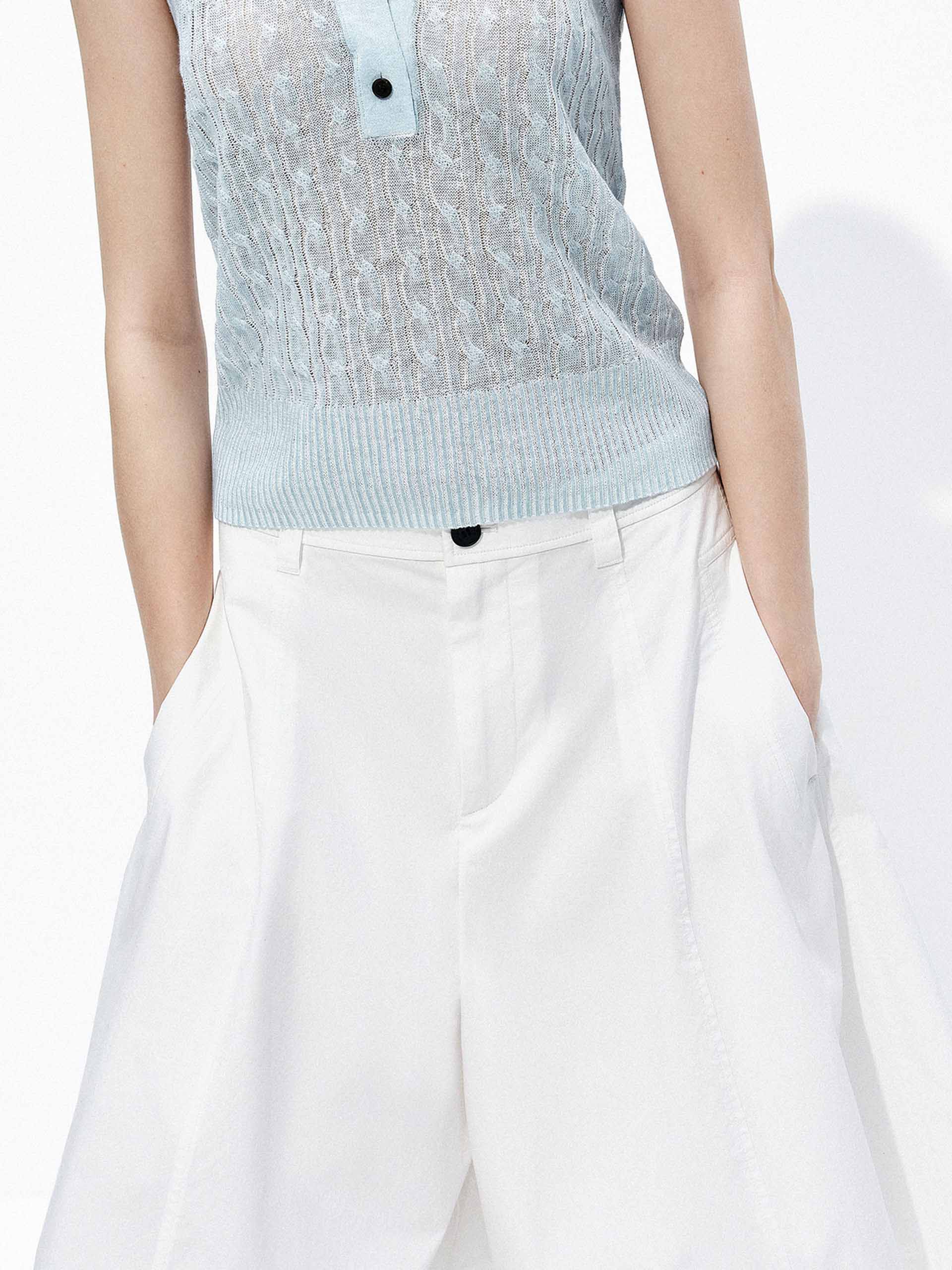 Cotton Wide Leg Shorts - Image 8